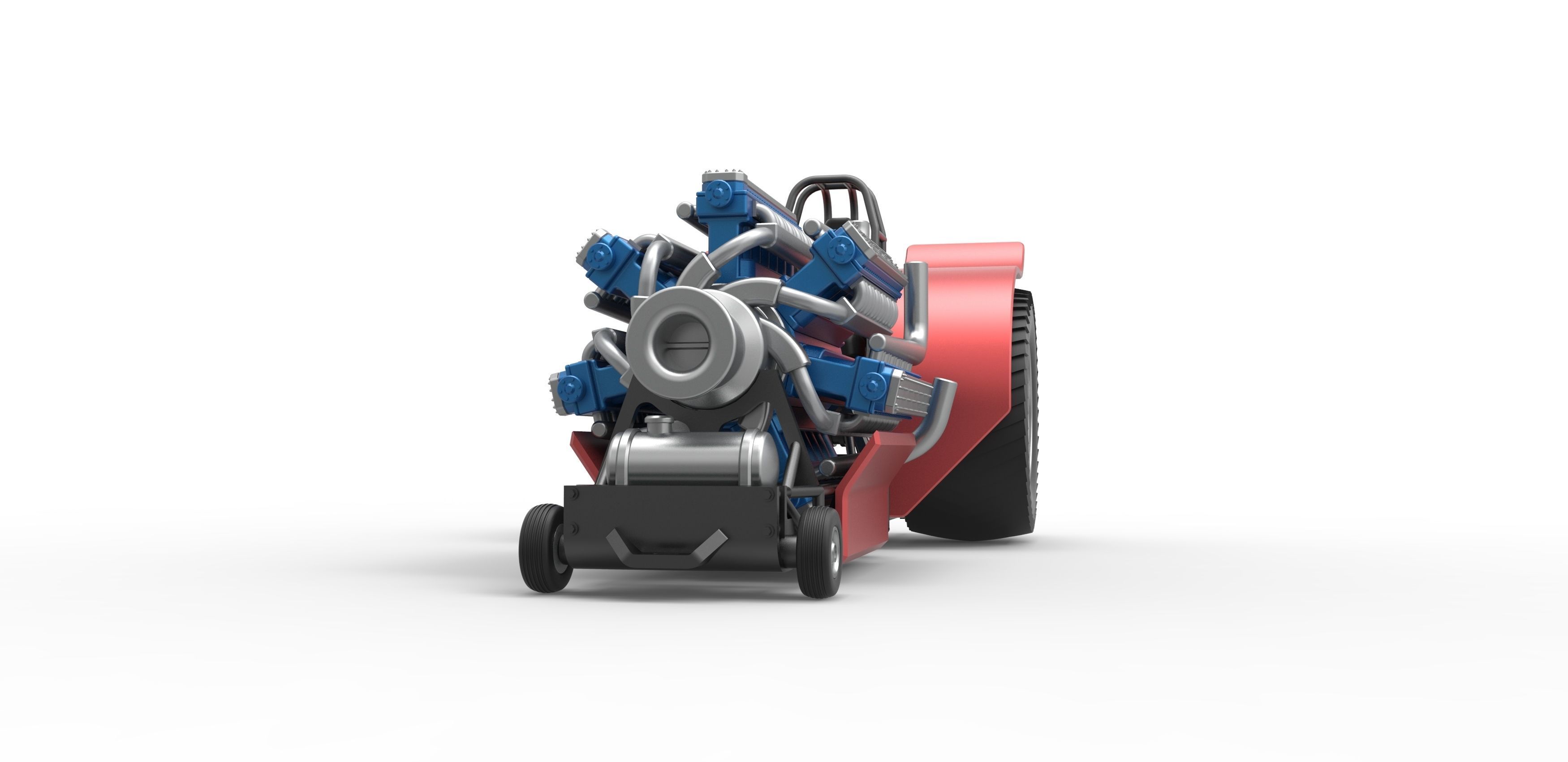 Pulling tractor 42 cylinder Radial engine Scale 1 to 25 3D print model_5