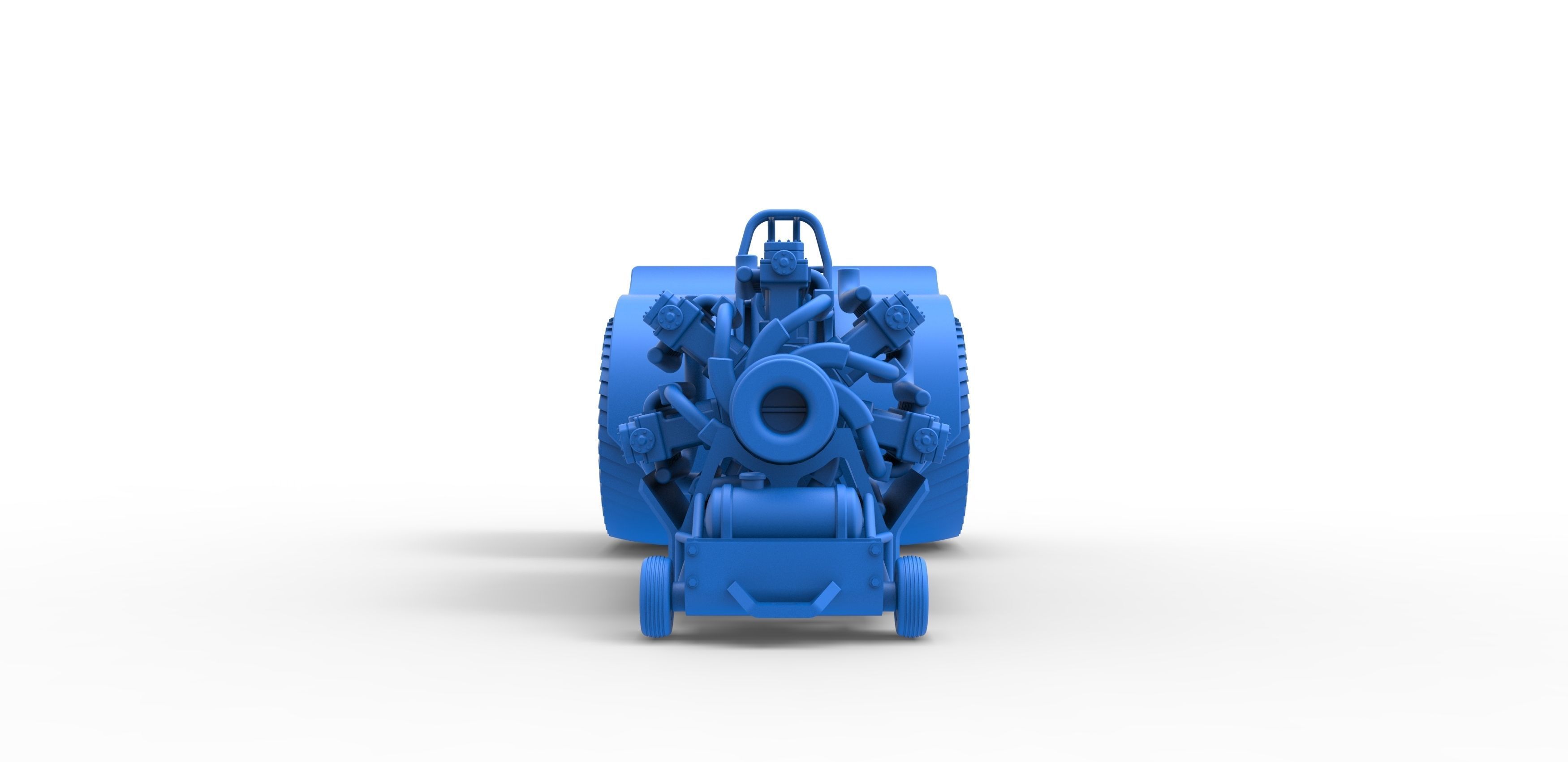 Pulling tractor 42 cylinder Radial engine Scale 1 to 25 3D print model_20