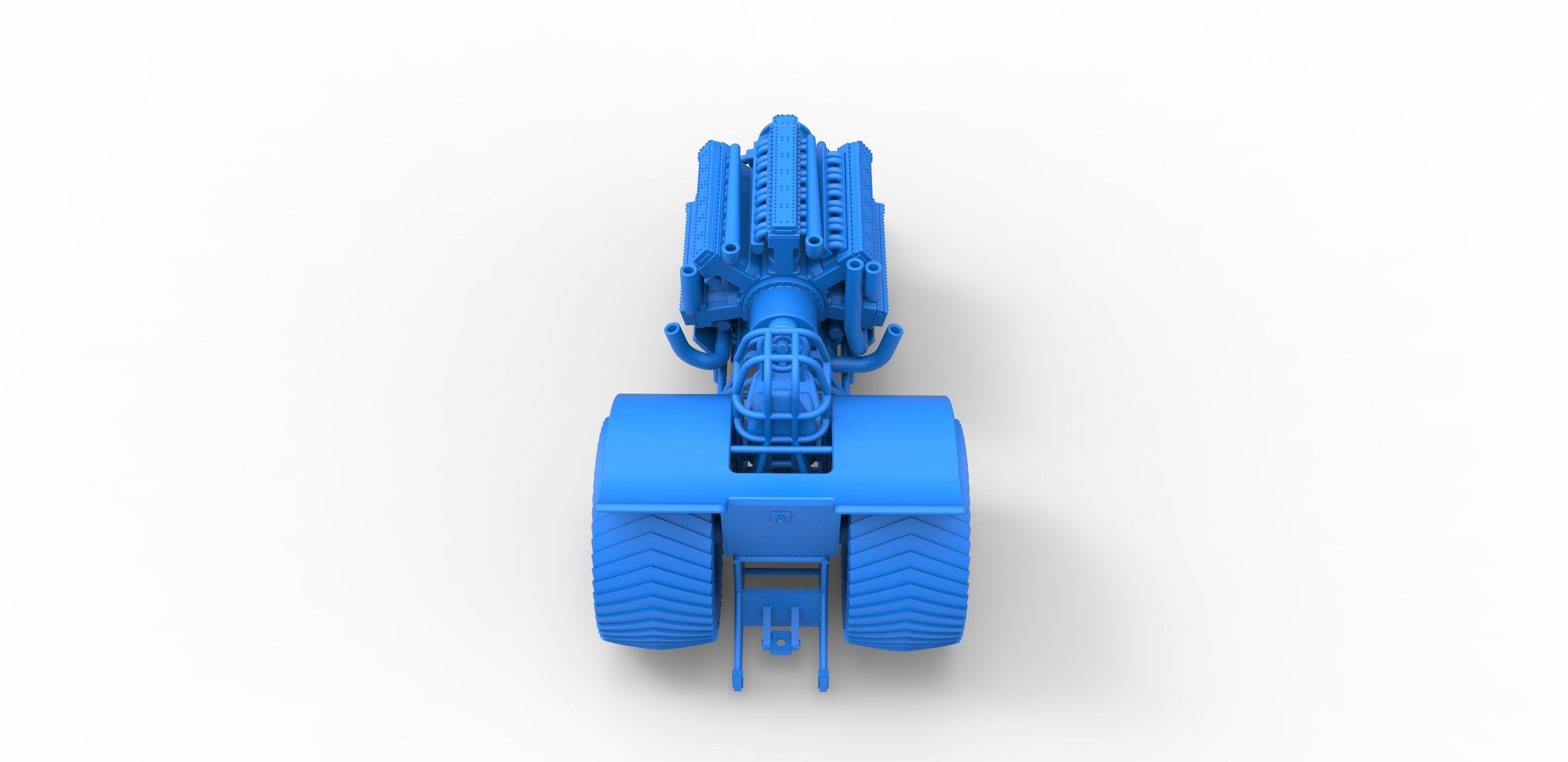 Pulling tractor 42 cylinder Radial engine Scale 1 to 25 3D print model_26