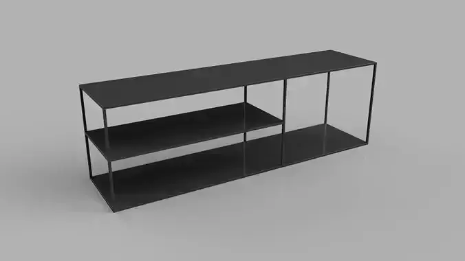 Modern Steel Black TV Rack Minimalistic