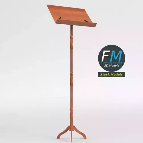 Wooden music stand 3D model