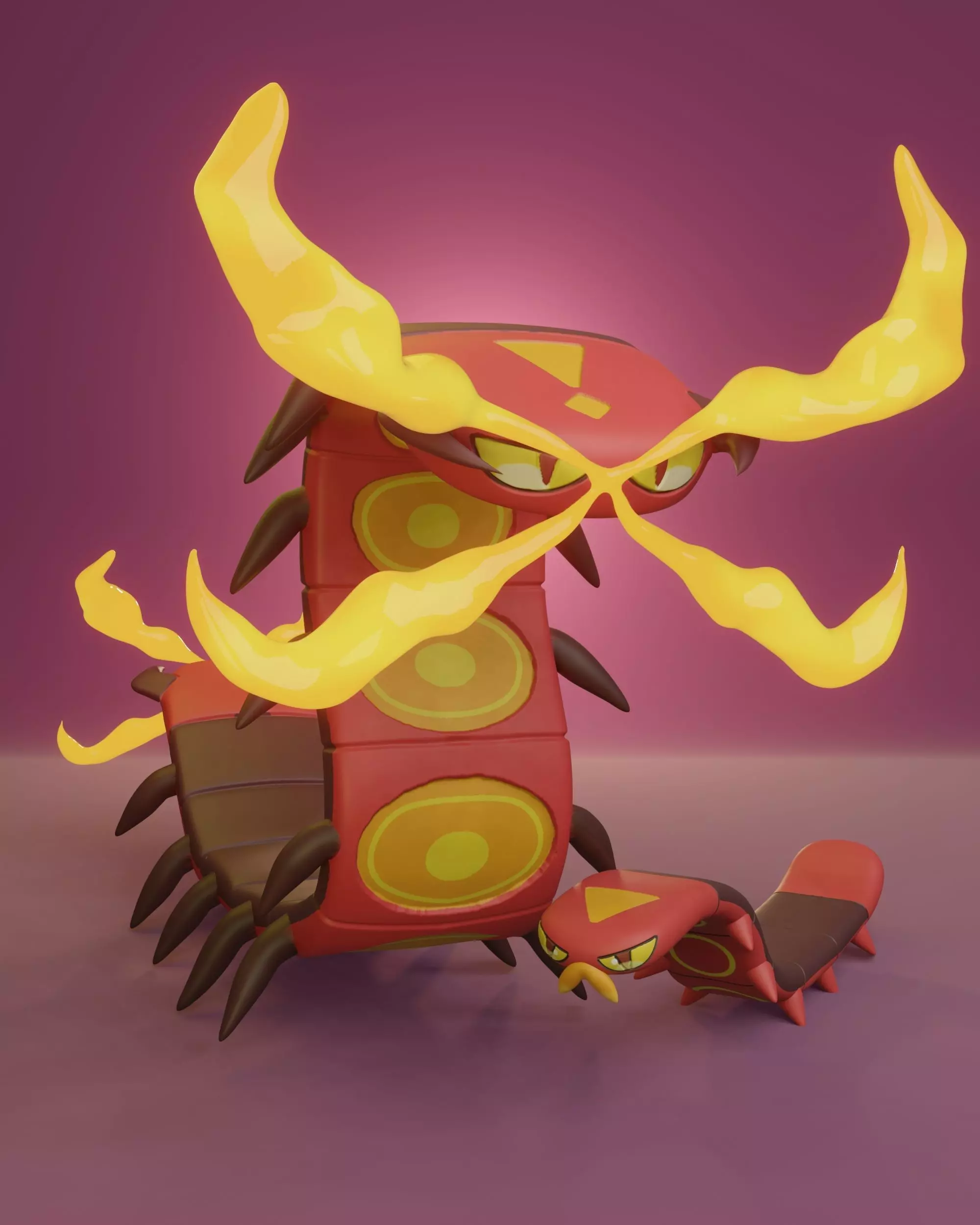 Pokemon - Sizzlipede and Centiskorch 3D print model_0