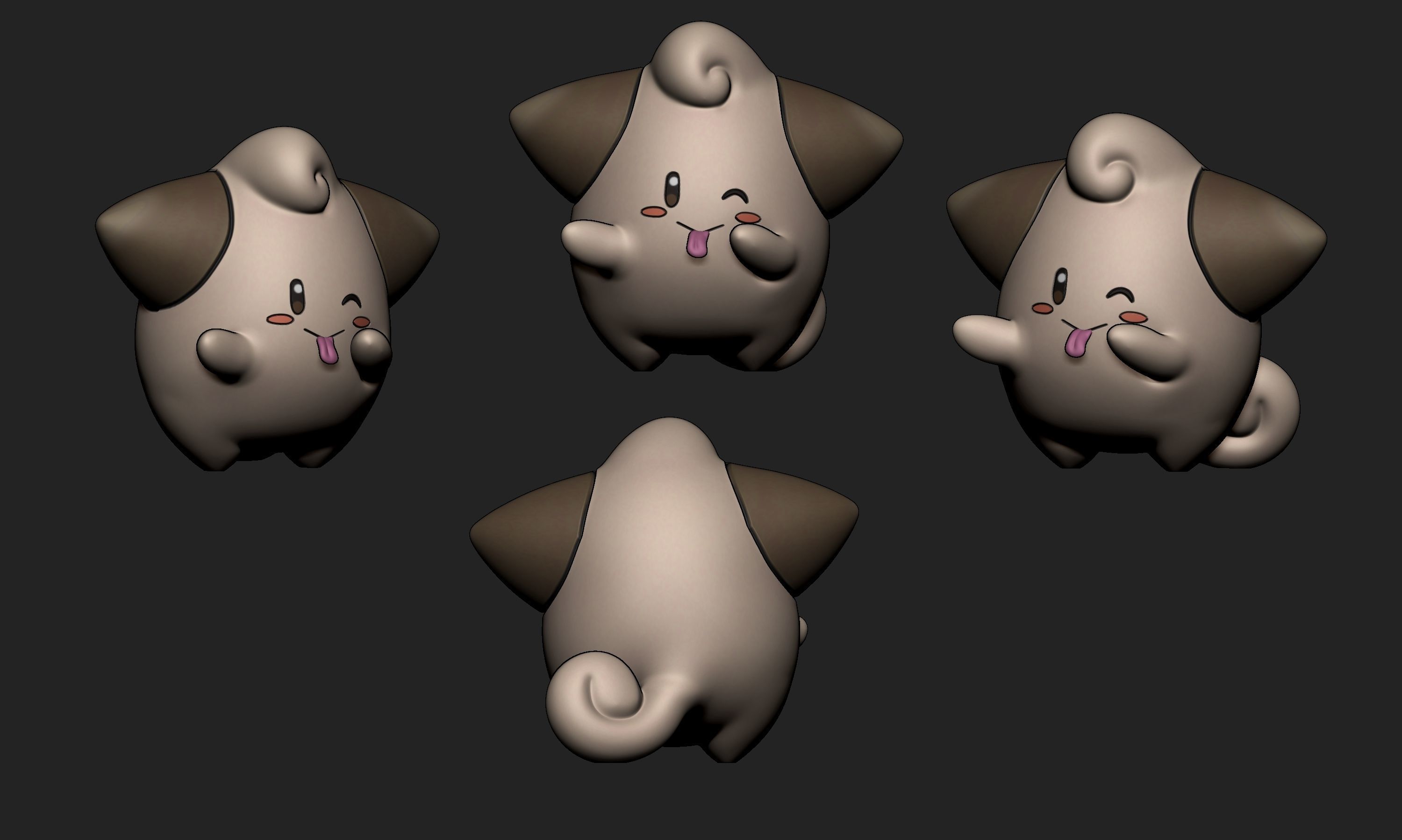 Pokemon - Cleffa with 2 different poses 3D print model_7