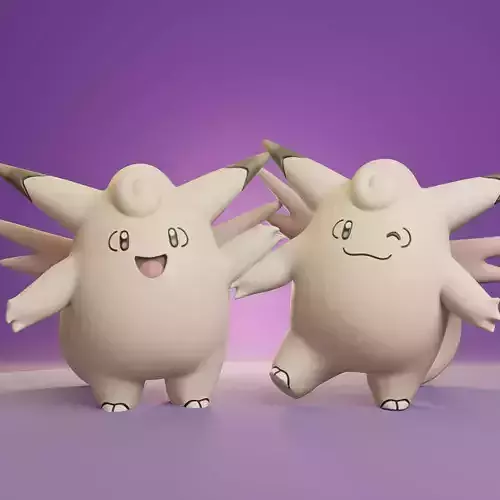 Pokemon - Clefable with 2 different poses