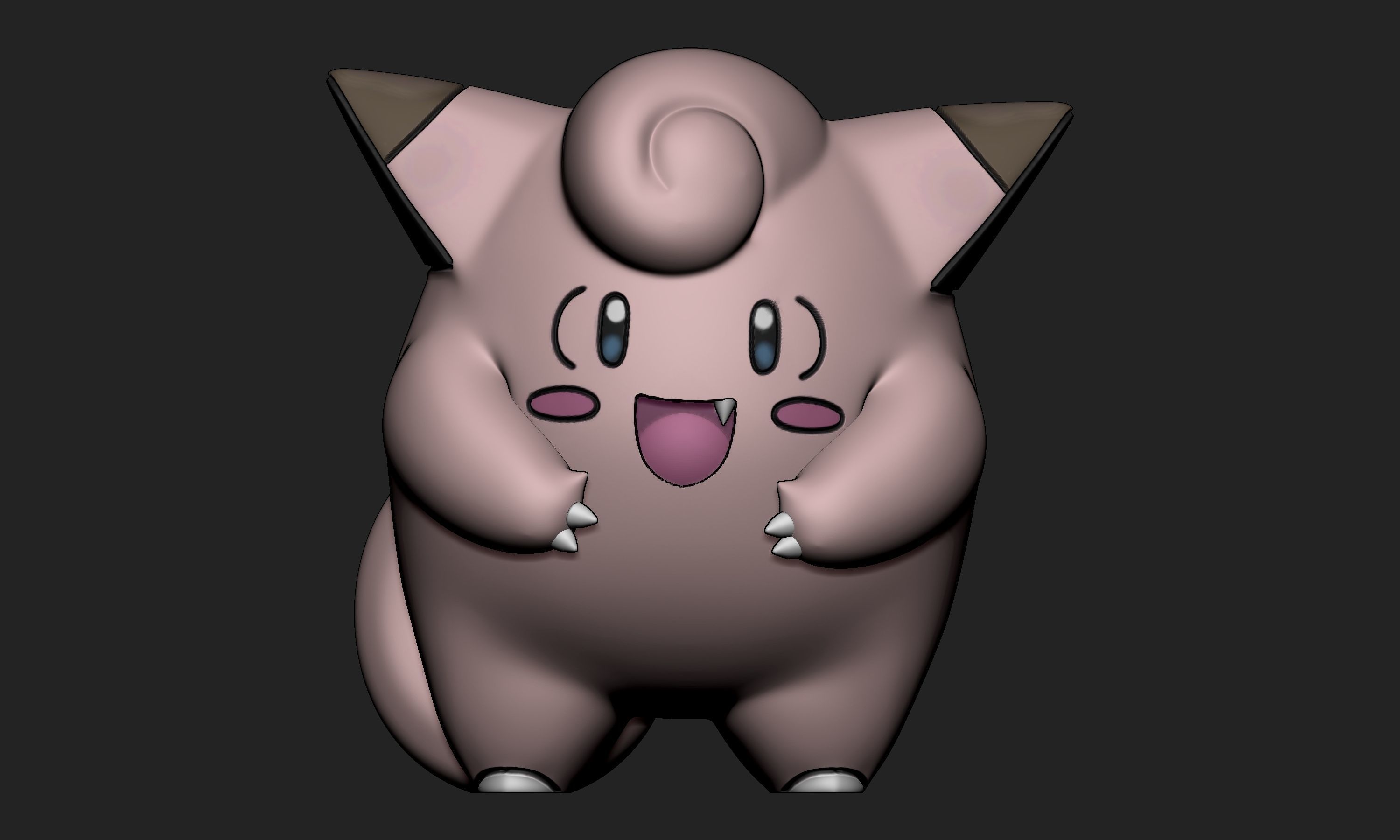 Pokemon - Cleffa Clefairy and Clefable 3D print model_13