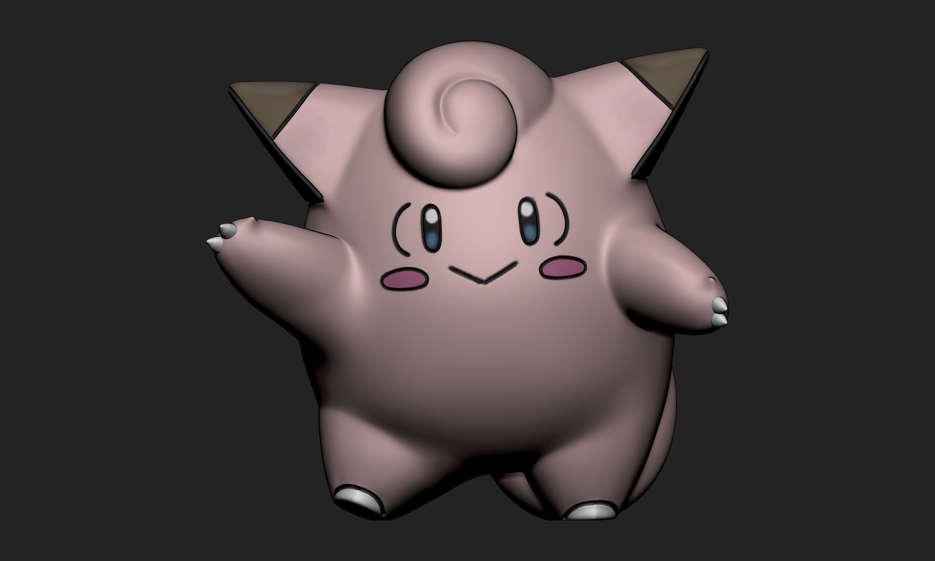 Pokemon - Cleffa Clefairy and Clefable 3D print model_15