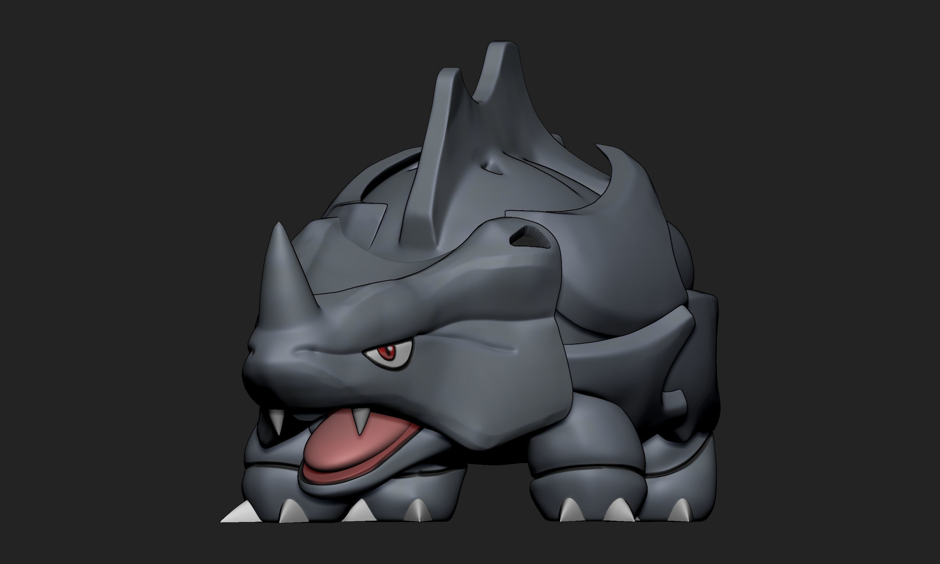 Pokemon - Rhyhorn with 2 different poses 3D print model_6