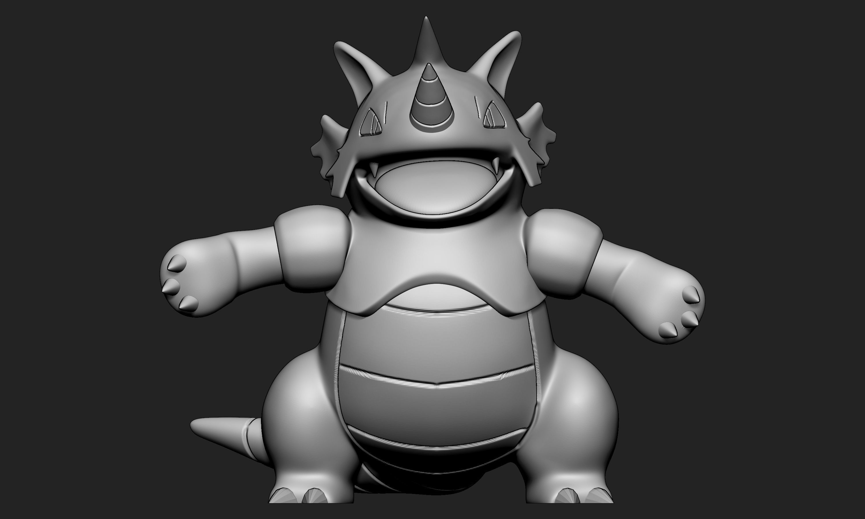 Pokemon - Rhydon with 2 different poses 3D print model_9