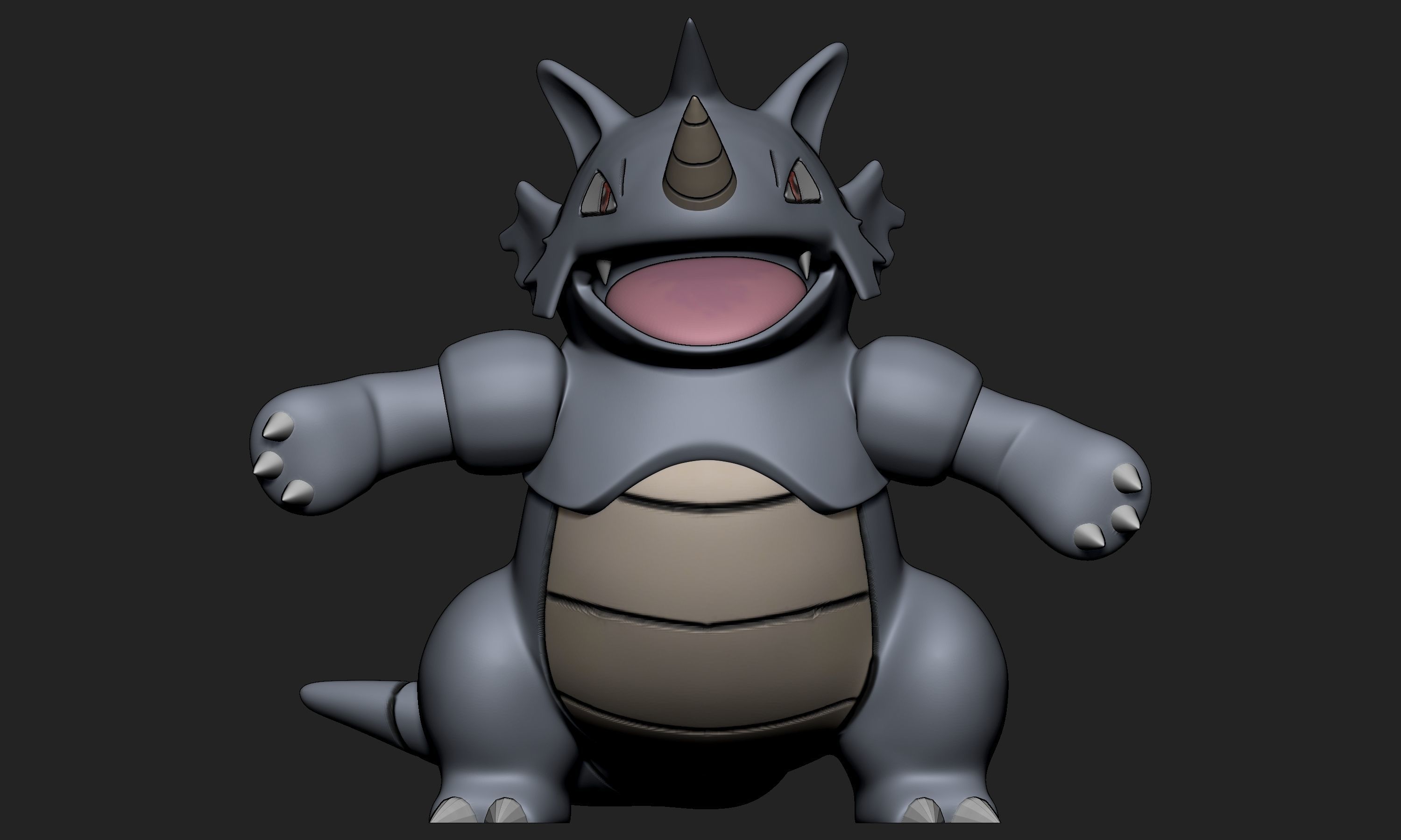 Pokemon - Rhydon with 2 different poses 3D print model_6