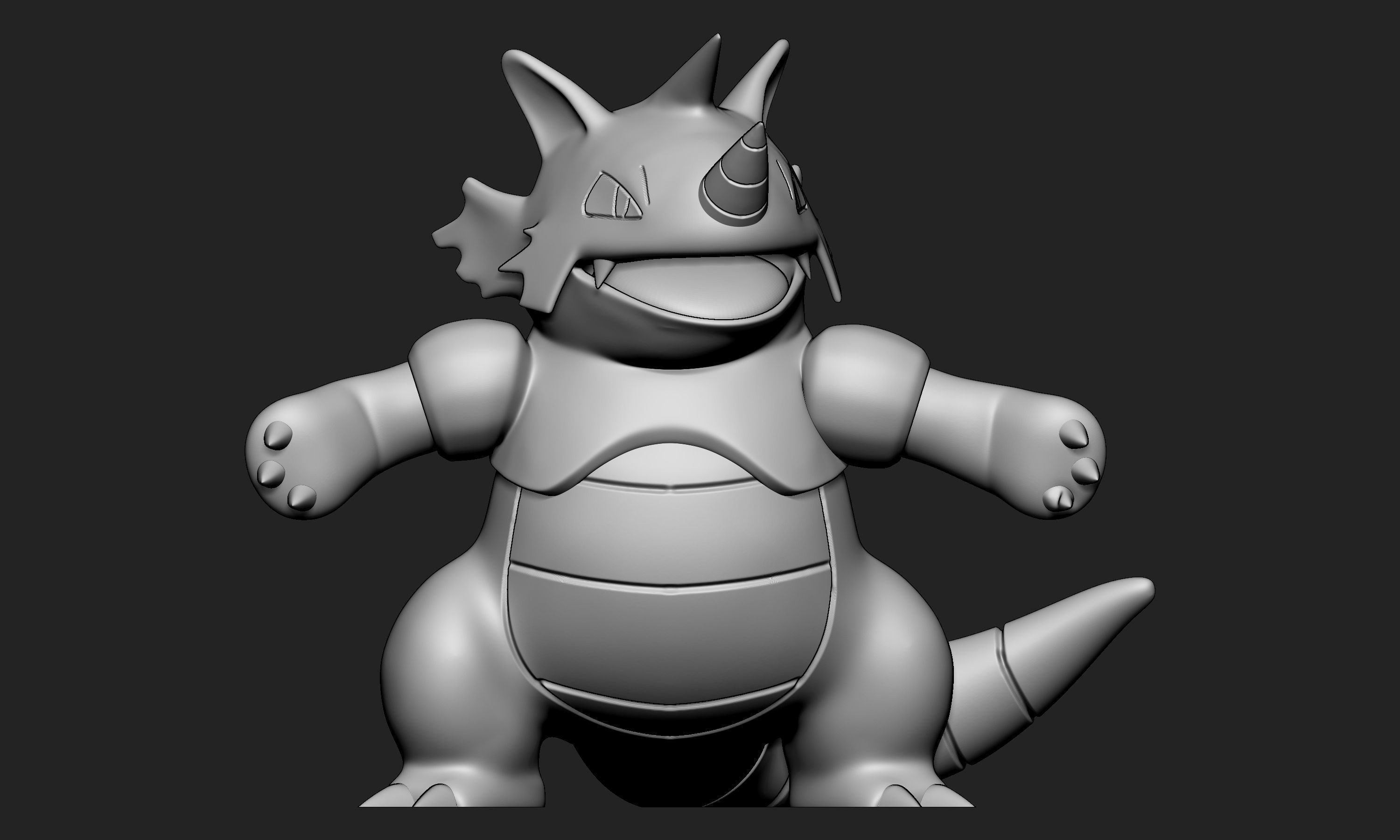Pokemon - Rhydon with 2 different poses 3D print model_4