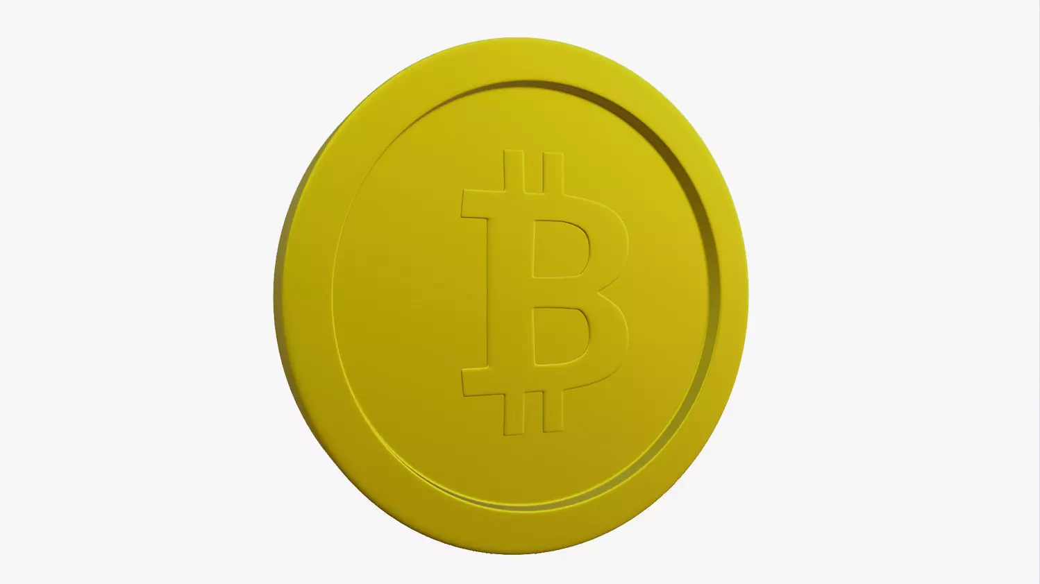 Bitcoin coin Low-poly 3D model_0