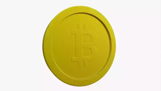 Bitcoin coin Low-poly 3D model