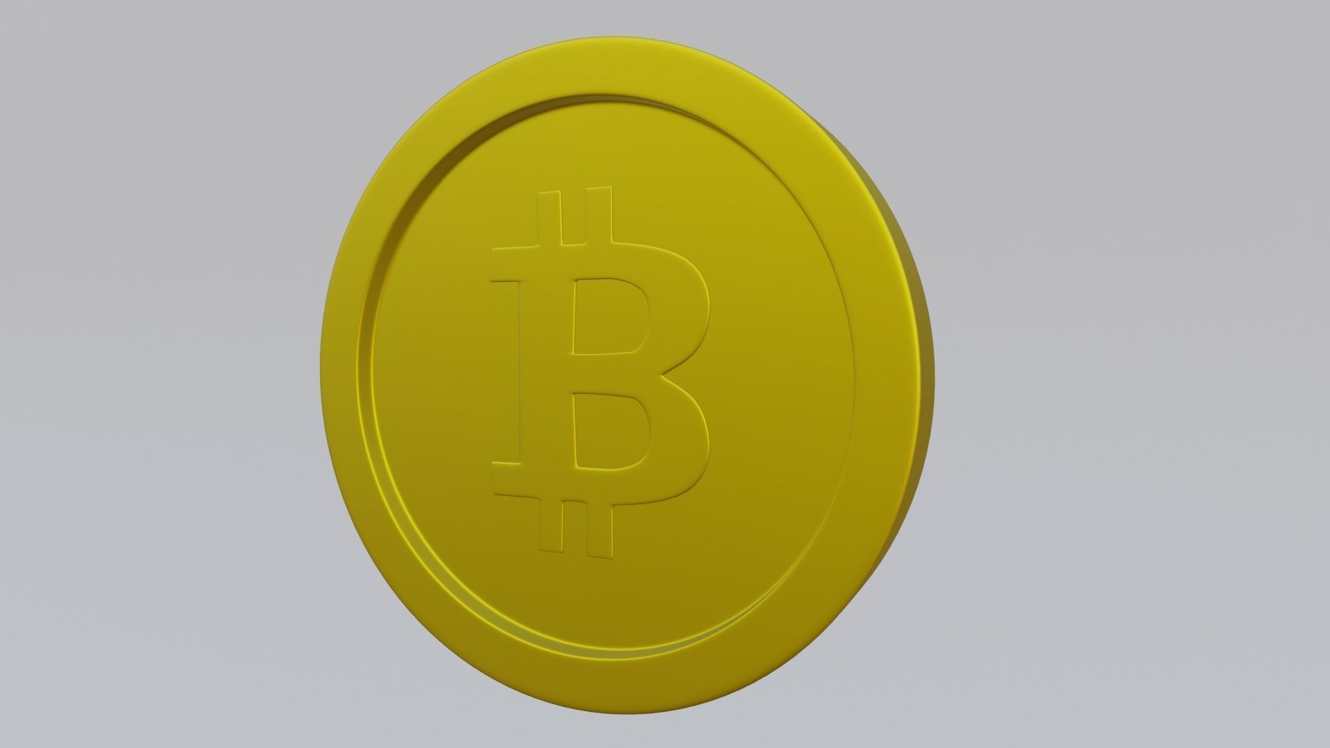 Bitcoin coin Low-poly 3D model_6