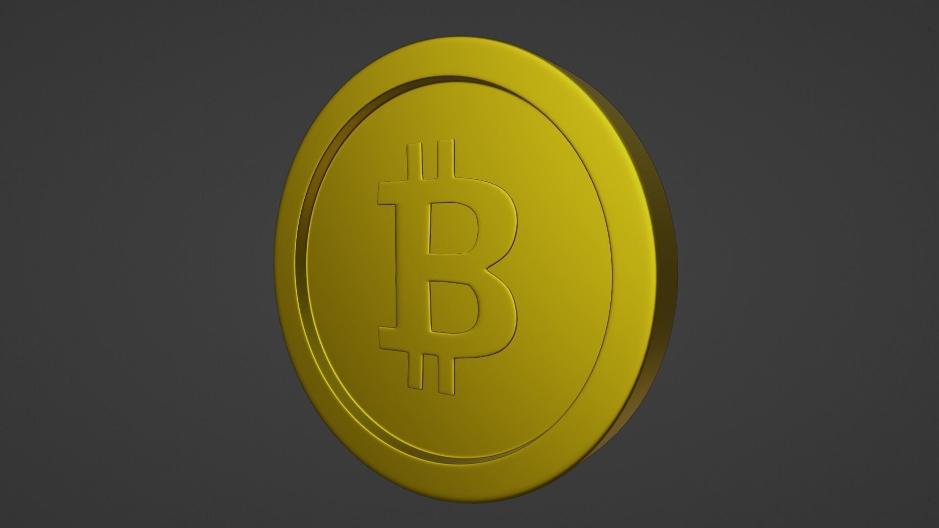 Bitcoin coin Low-poly 3D model_12