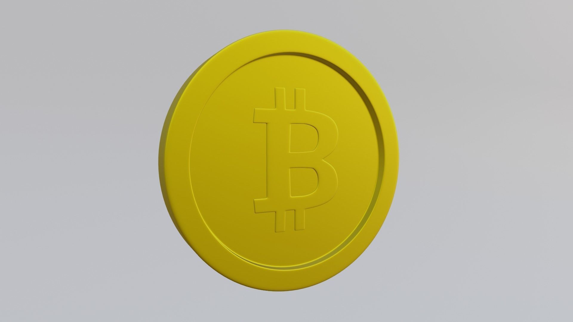 Bitcoin coin Low-poly 3D model_8