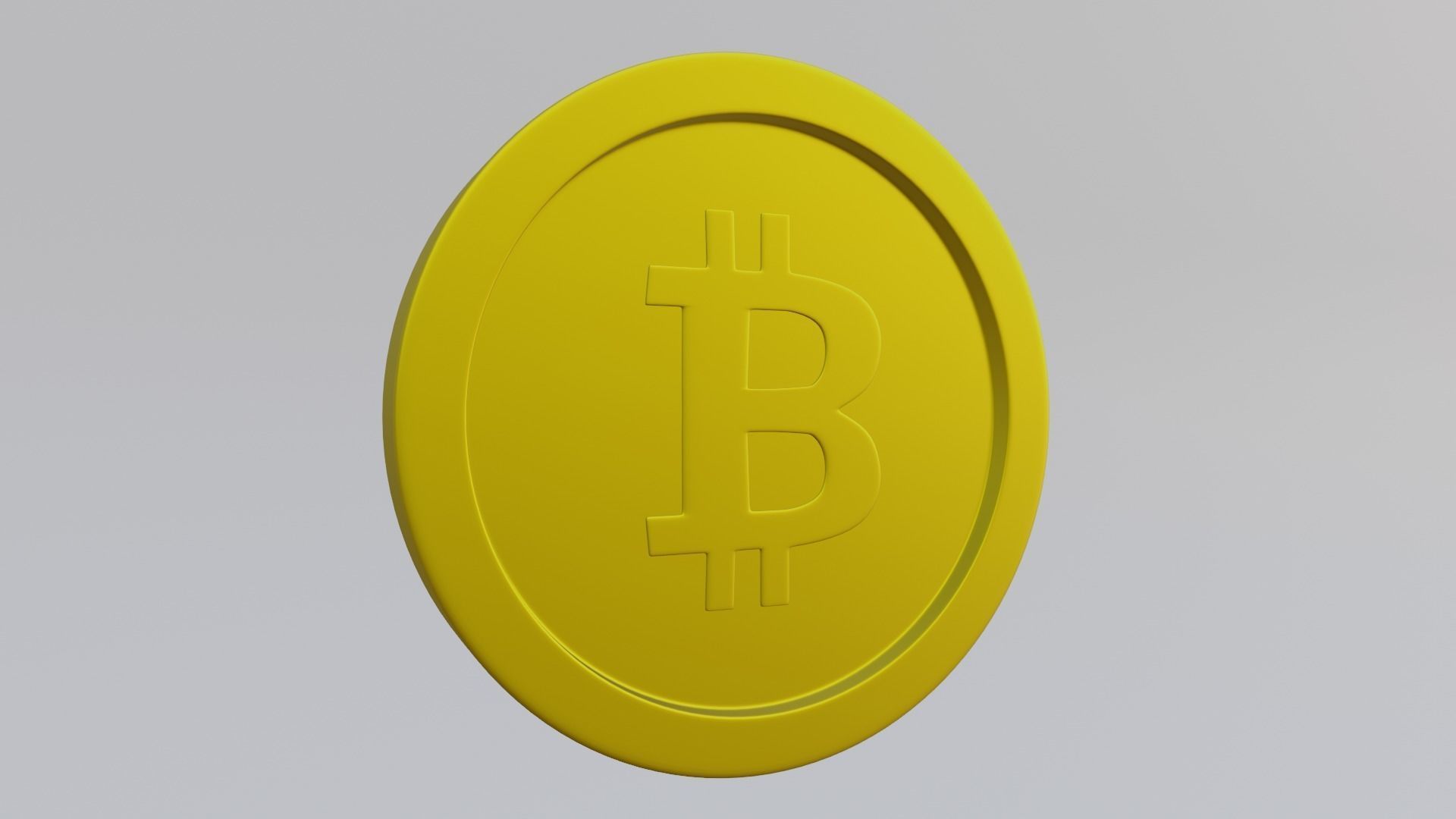 Bitcoin coin Low-poly 3D model_3
