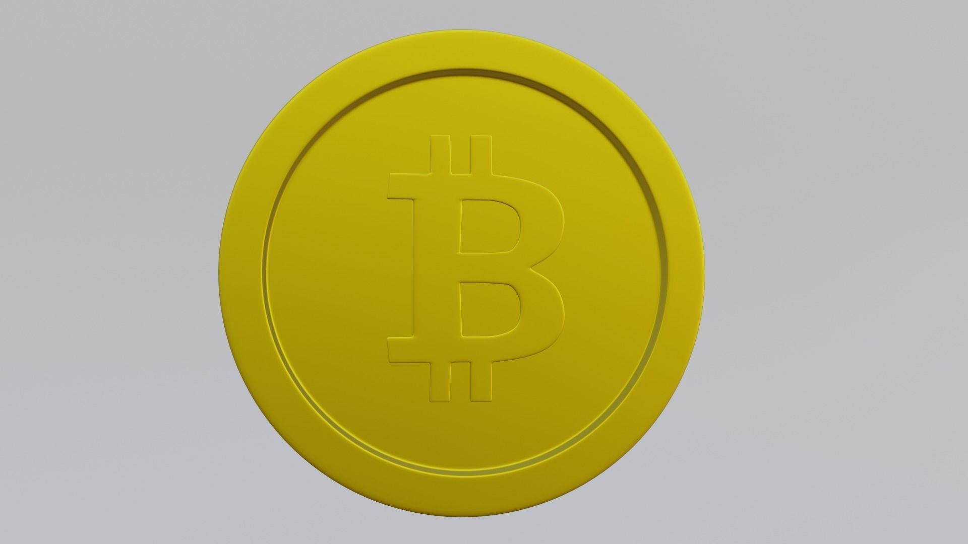 Bitcoin coin Low-poly 3D model_4