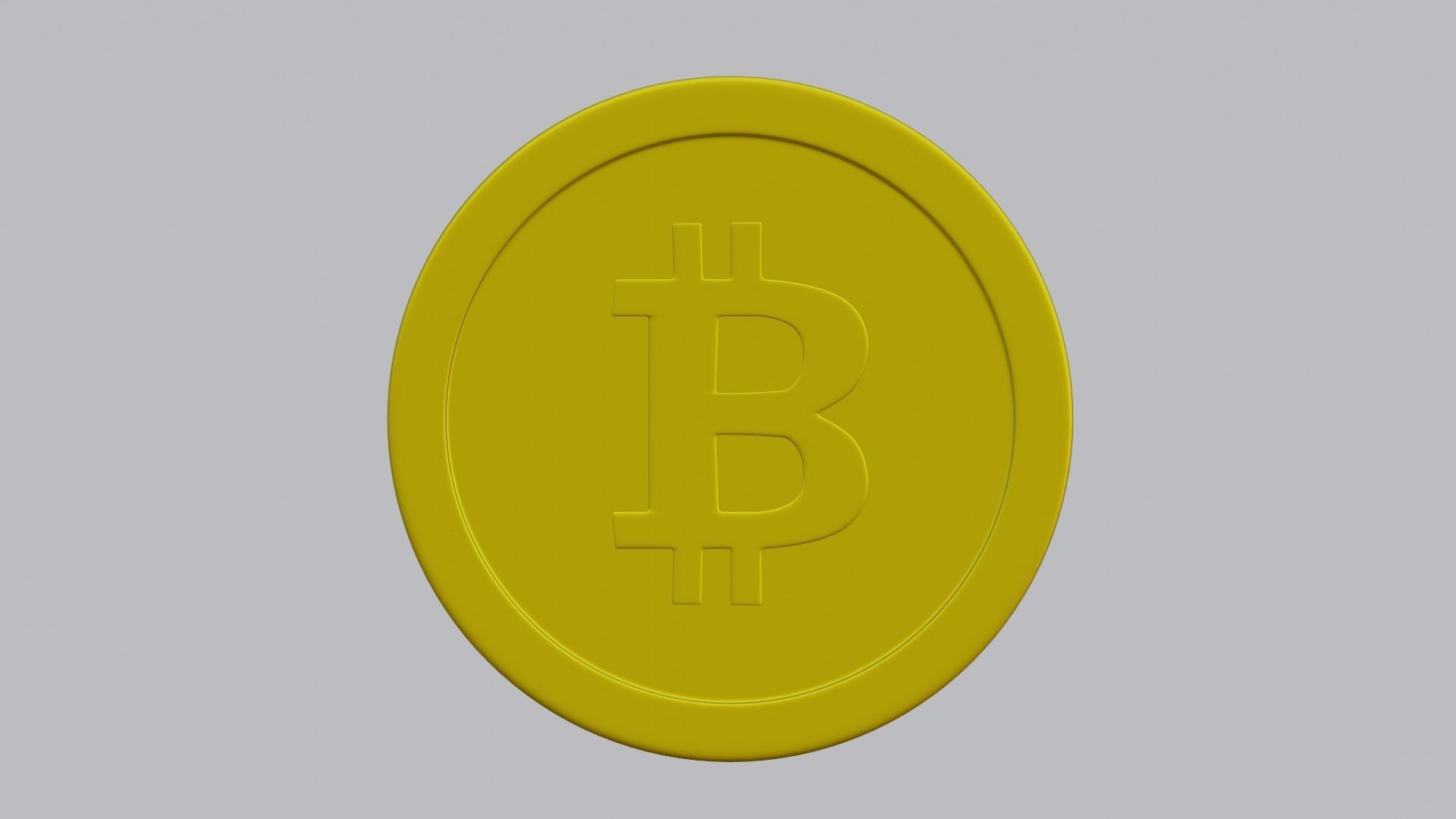 Bitcoin coin Low-poly 3D model_1