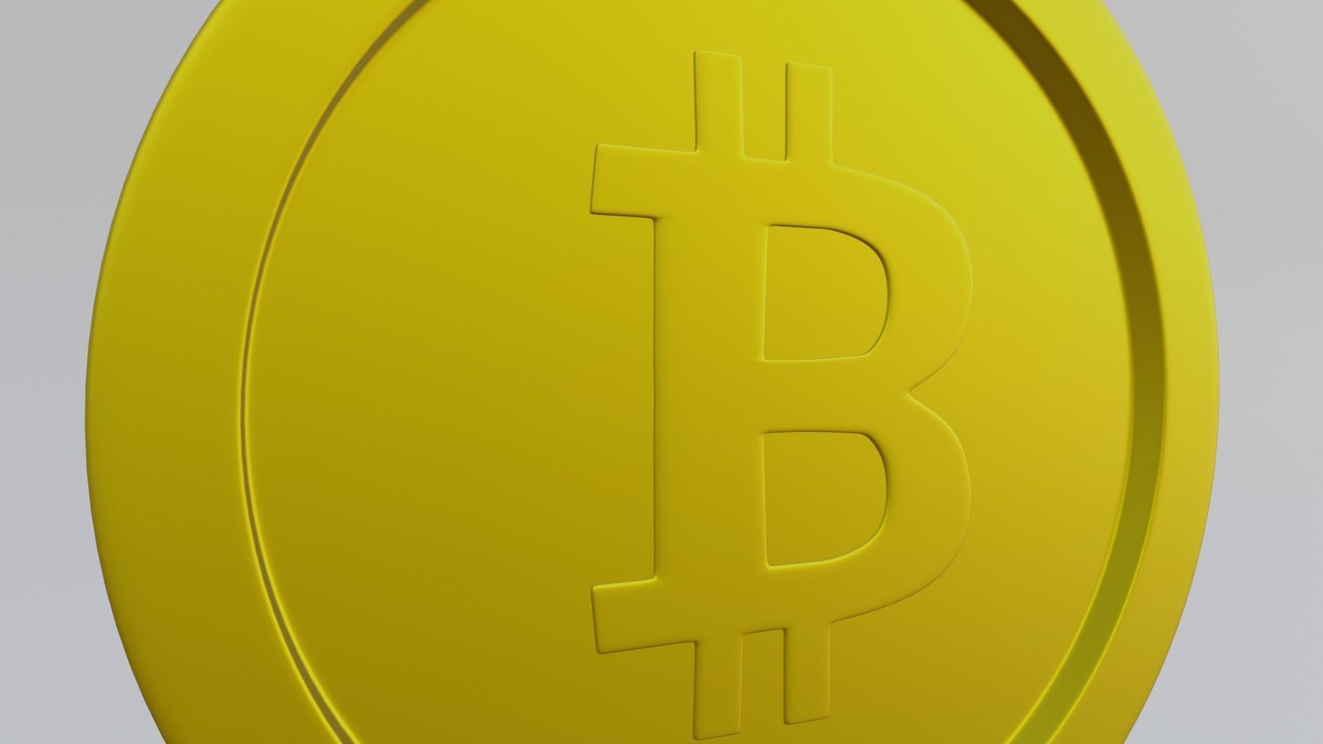 Bitcoin coin Low-poly 3D model_7