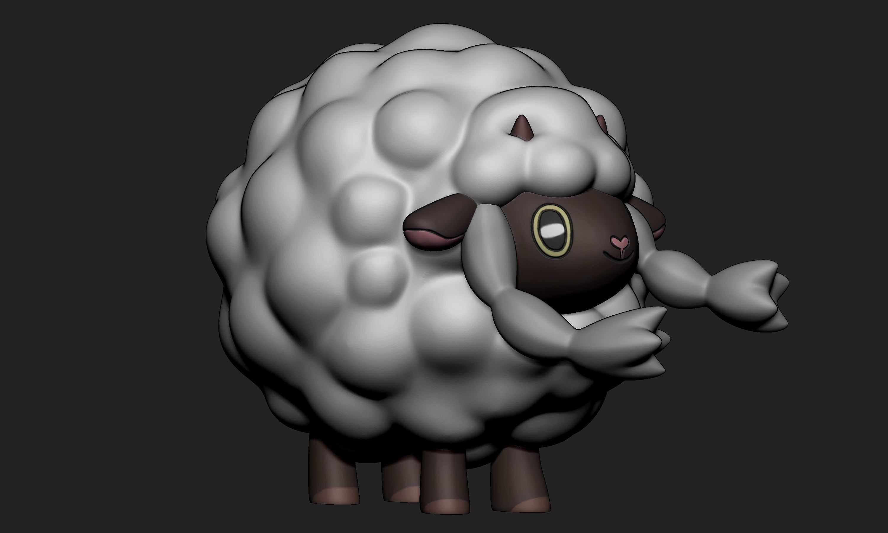 Pokemon - Wooloo with 2 different poses 3D print model_1