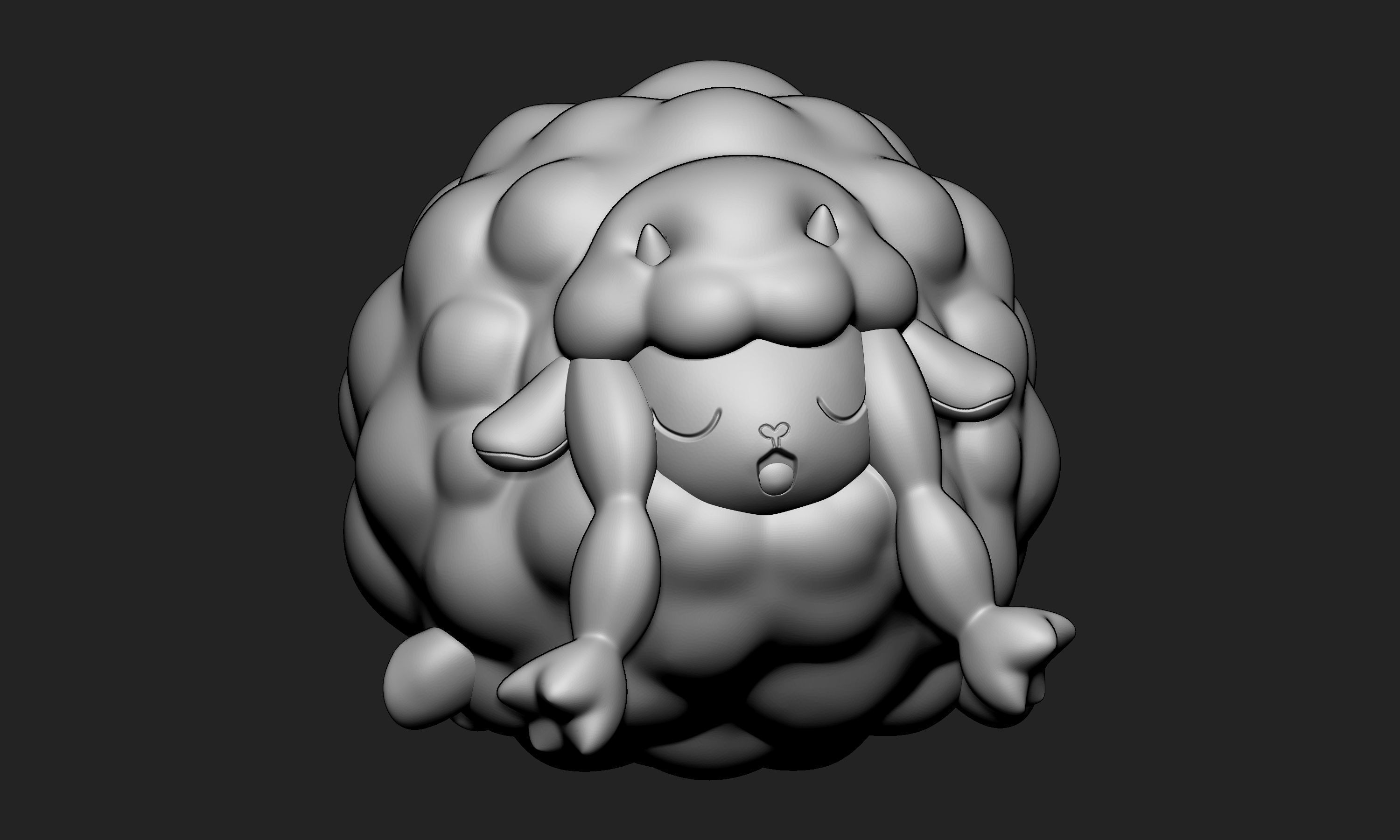 Pokemon - Wooloo with 2 different poses 3D print model_9