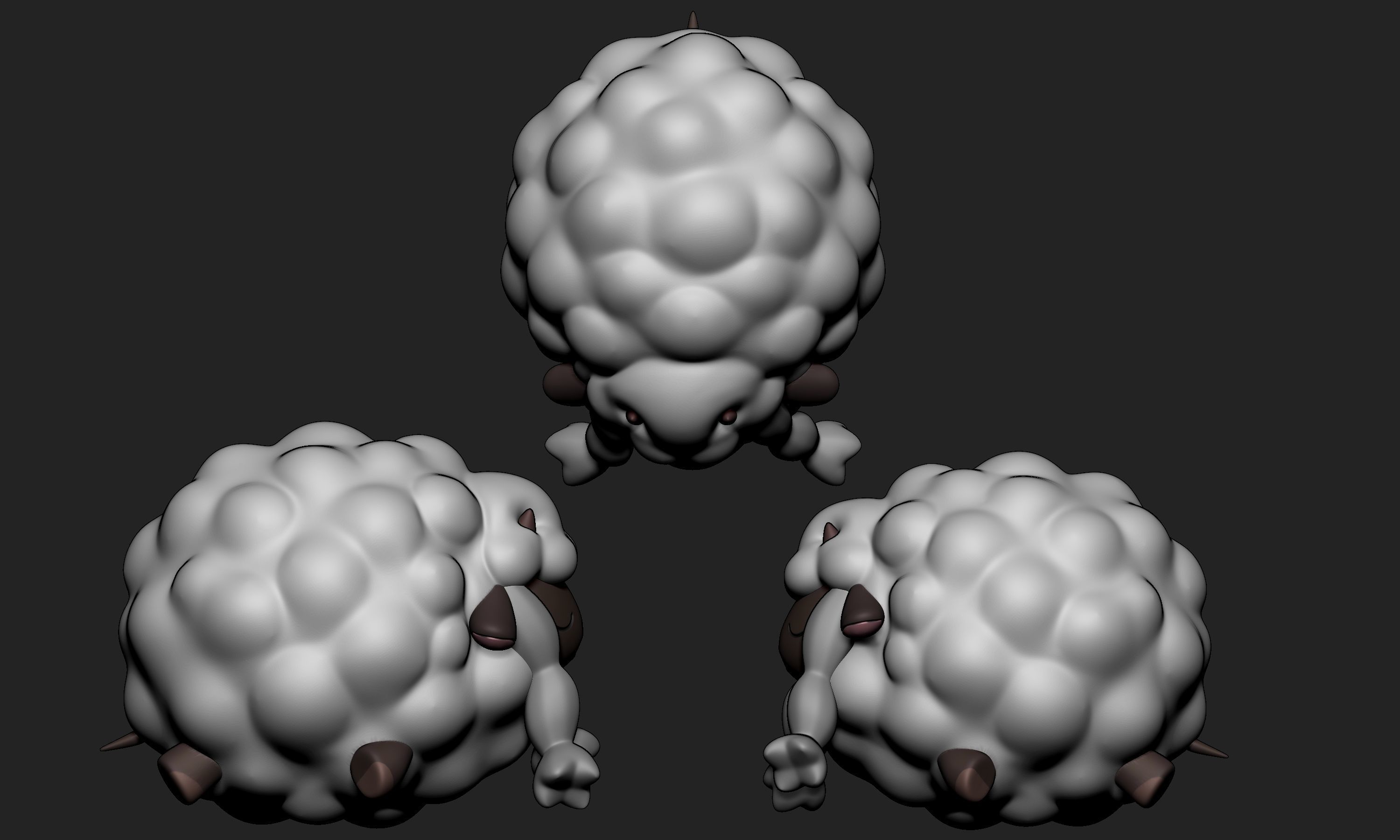 Pokemon - Wooloo with 2 different poses 3D print model_8