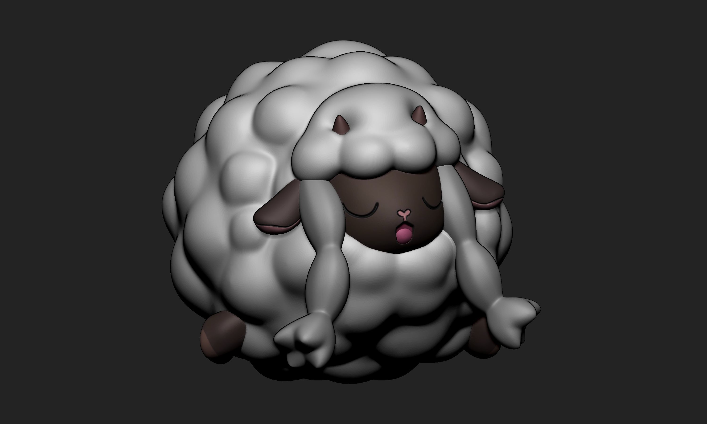 Pokemon - Wooloo with 2 different poses 3D print model_6