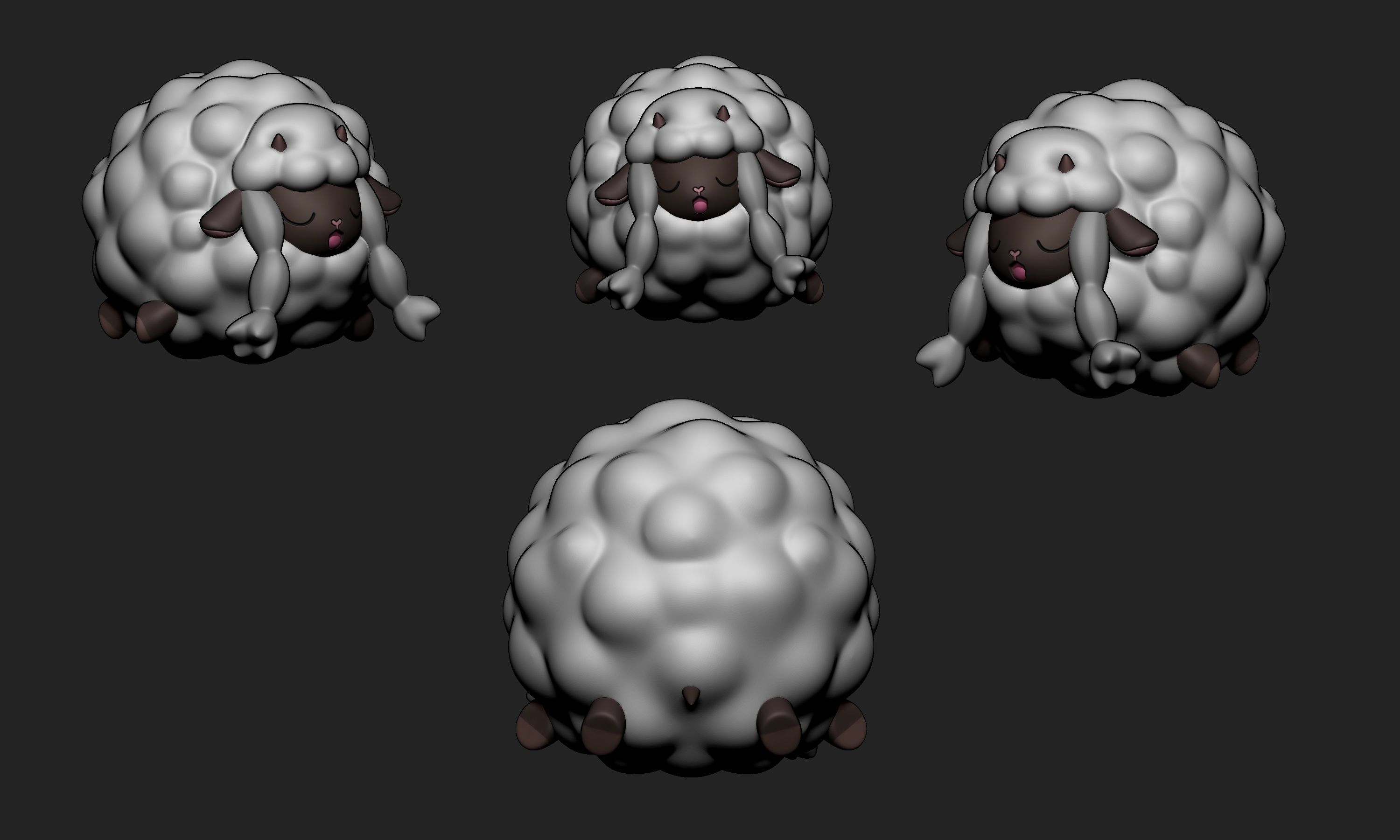 Pokemon - Wooloo with 2 different poses 3D print model_7