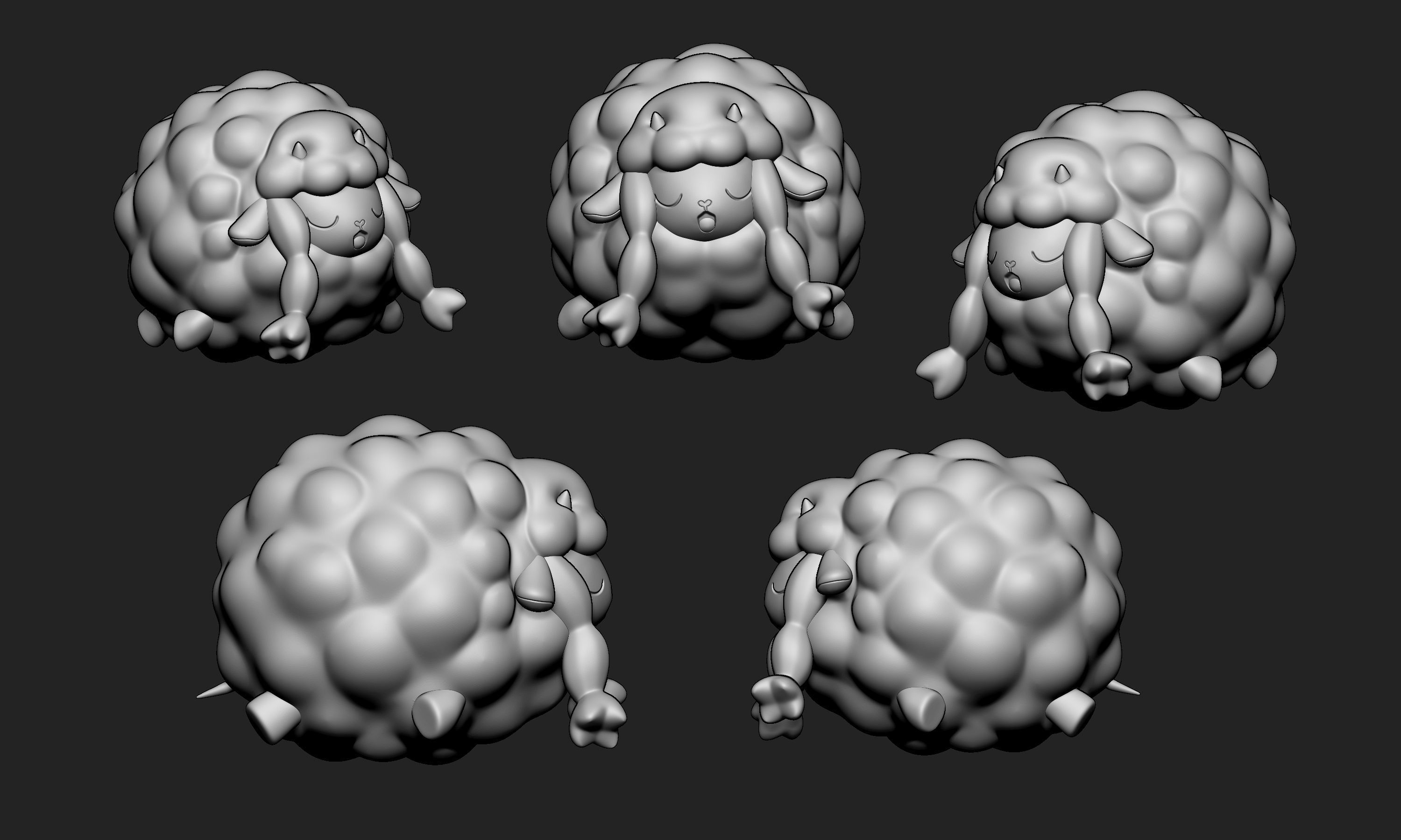 Pokemon - Wooloo with 2 different poses 3D print model_10