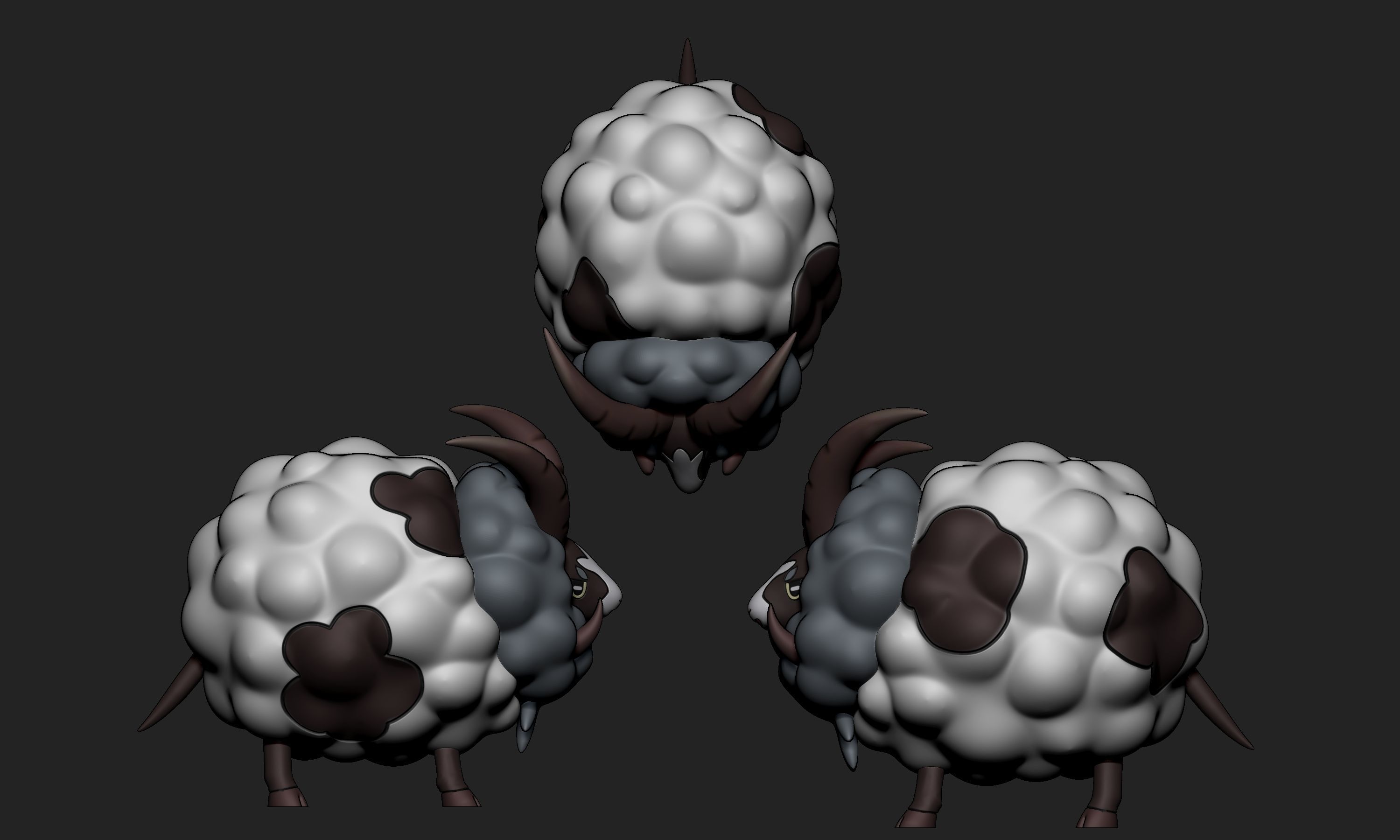 Pokemon - Dubwool with 2 different poses 3D print model_8