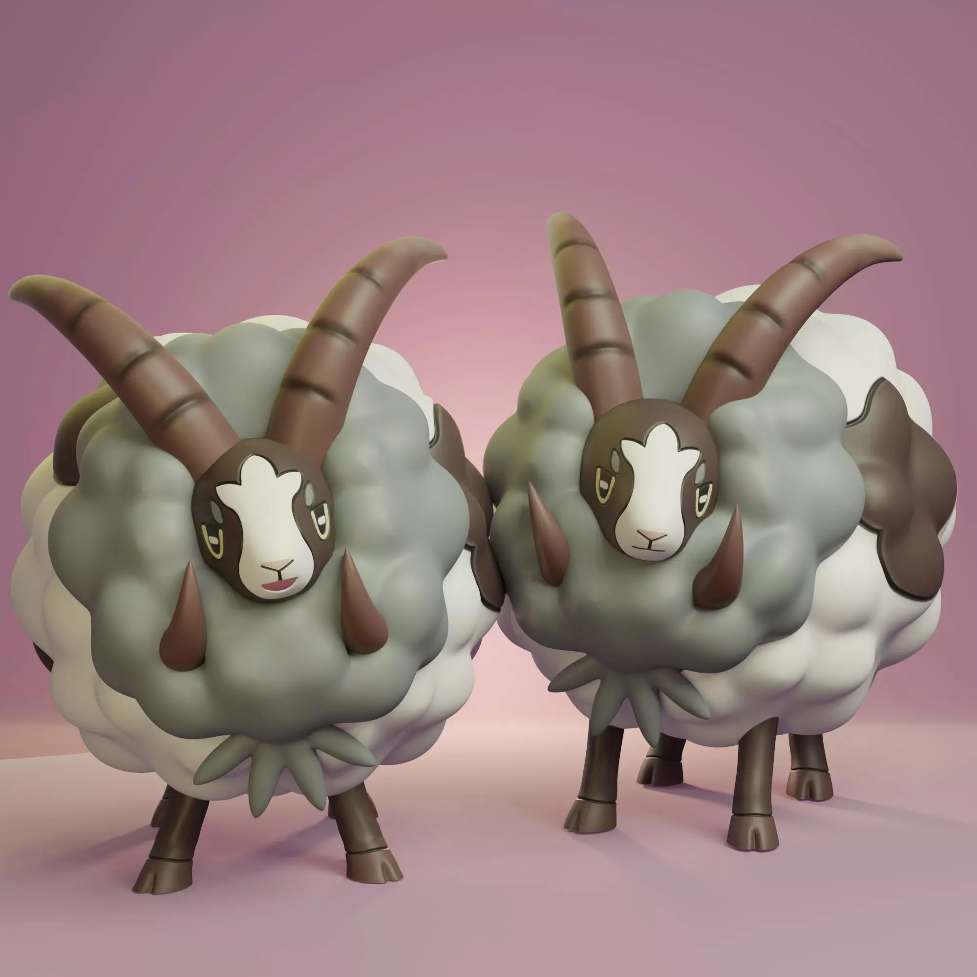 Pokemon - Dubwool with 2 different poses 3D print model_0
