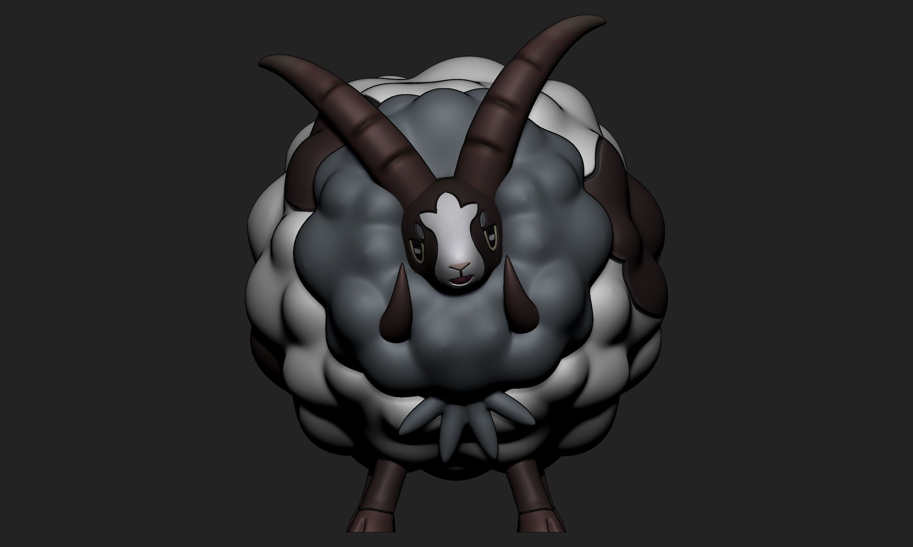 Pokemon - Dubwool with 2 different poses 3D print model_6