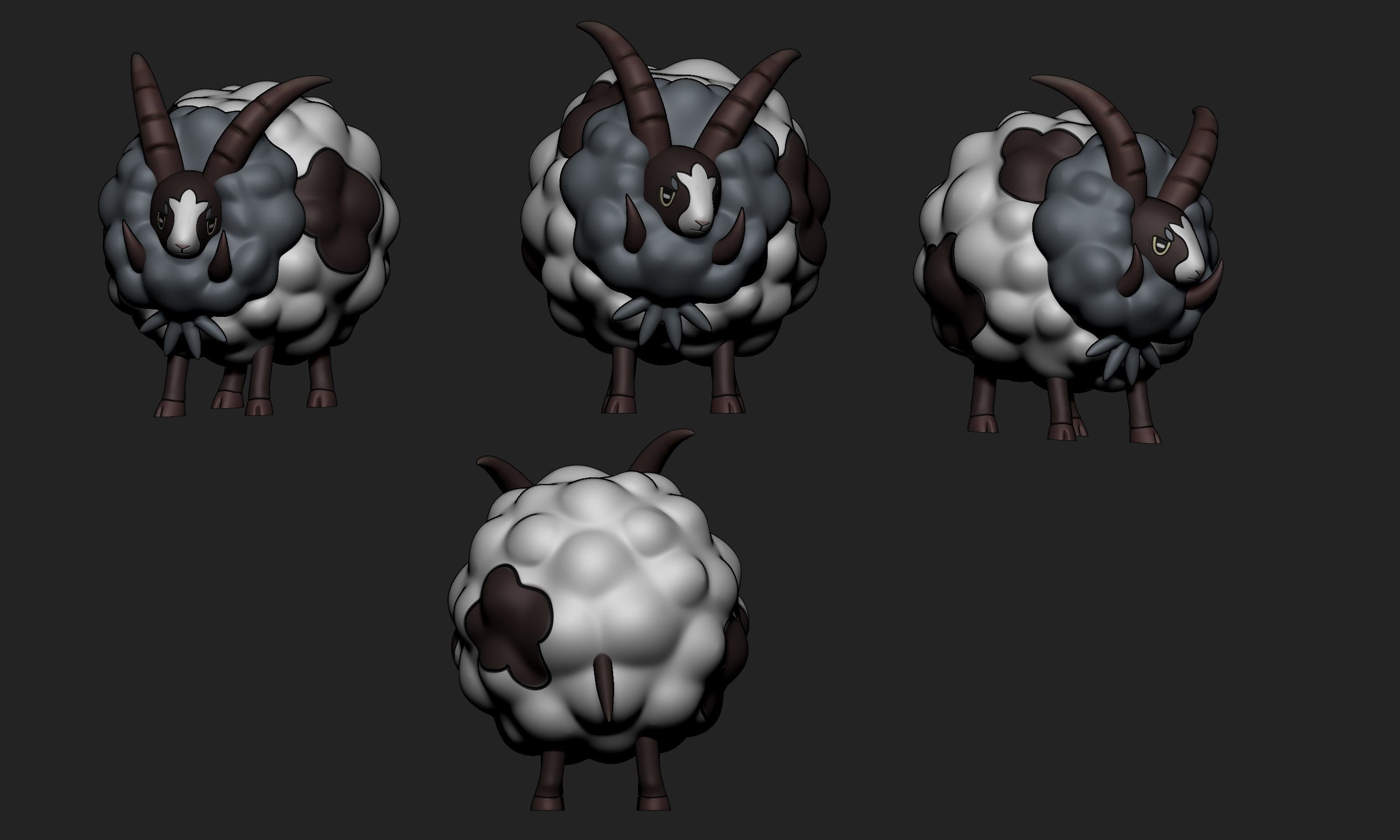 Pokemon - Dubwool with 2 different poses 3D print model_2