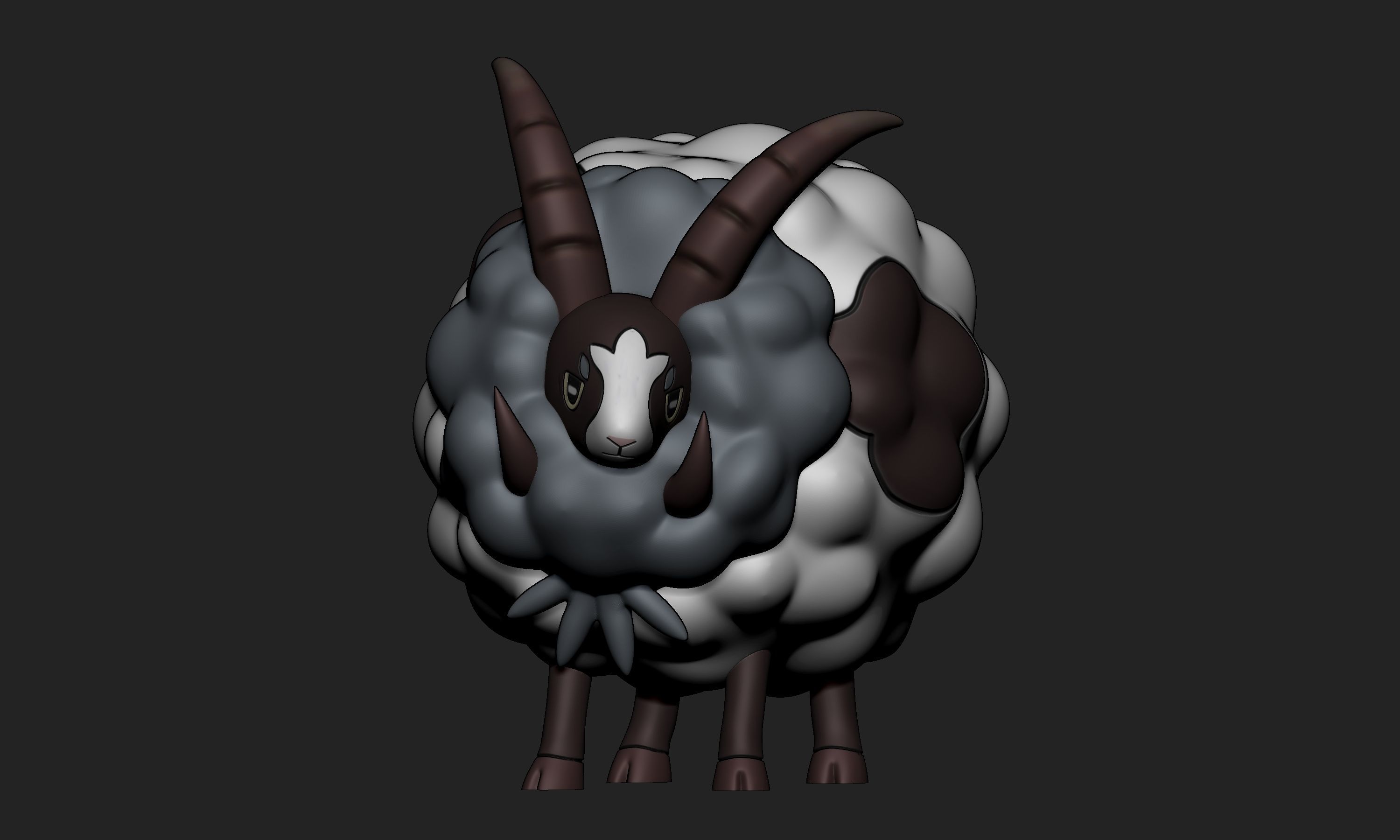 Pokemon - Dubwool with 2 different poses 3D print model_1