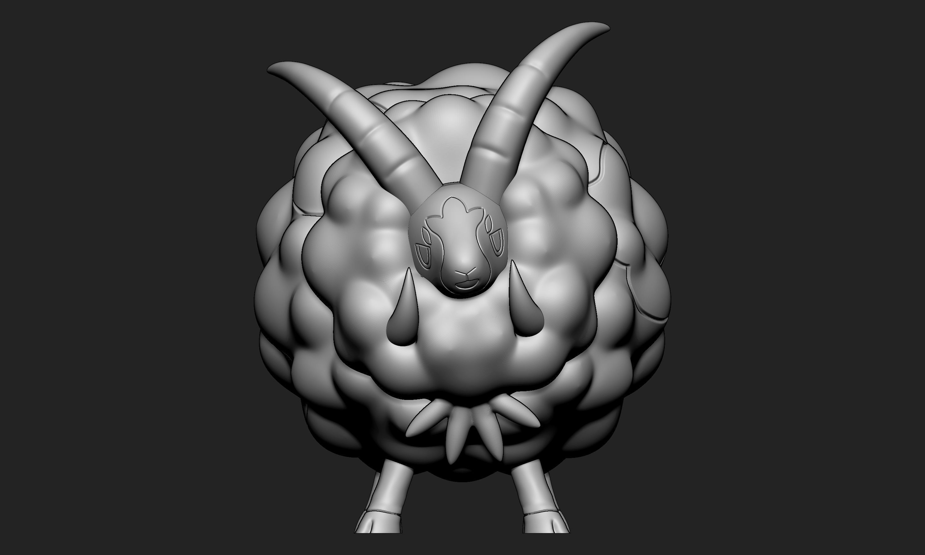 Pokemon - Dubwool with 2 different poses 3D print model_9