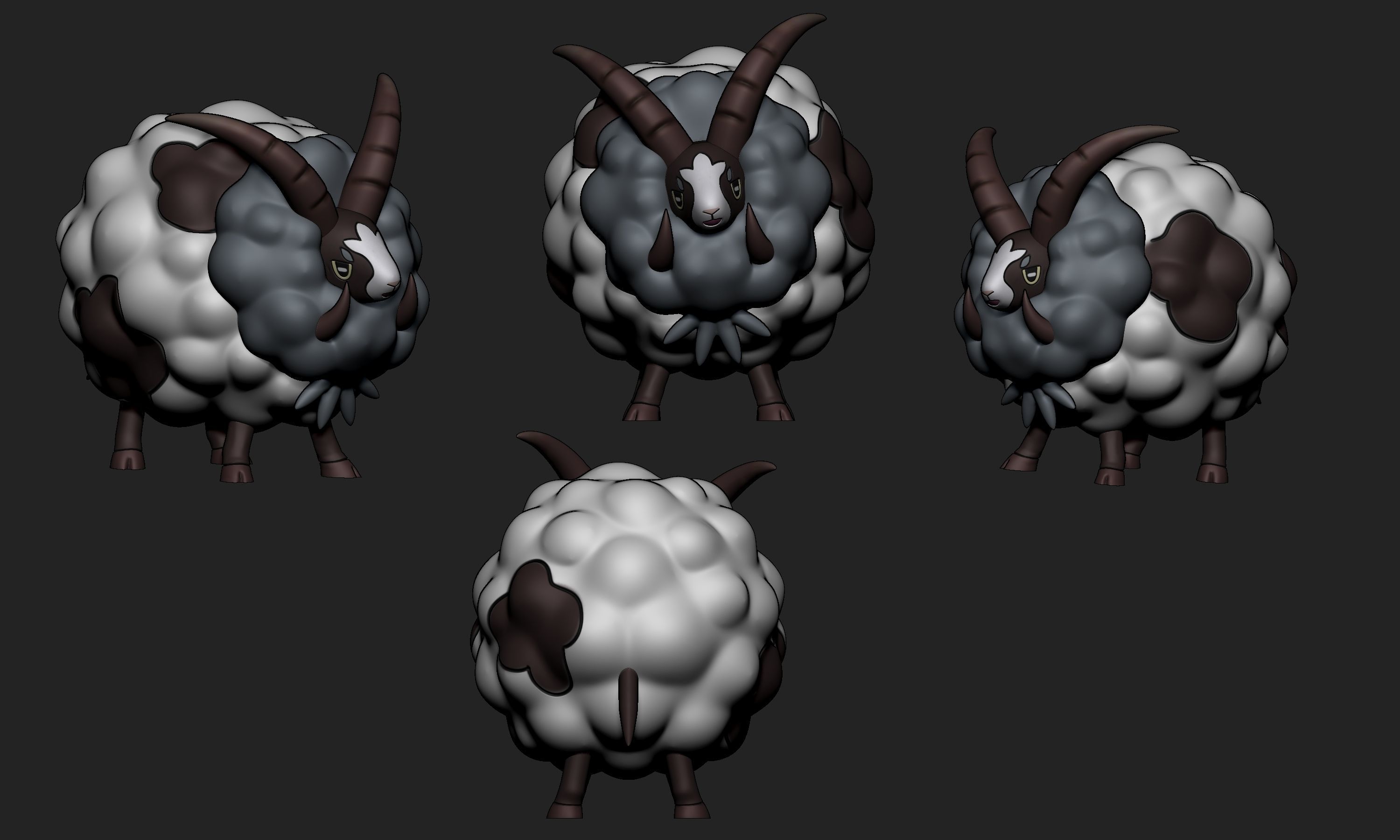 Pokemon - Dubwool with 2 different poses 3D print model_7