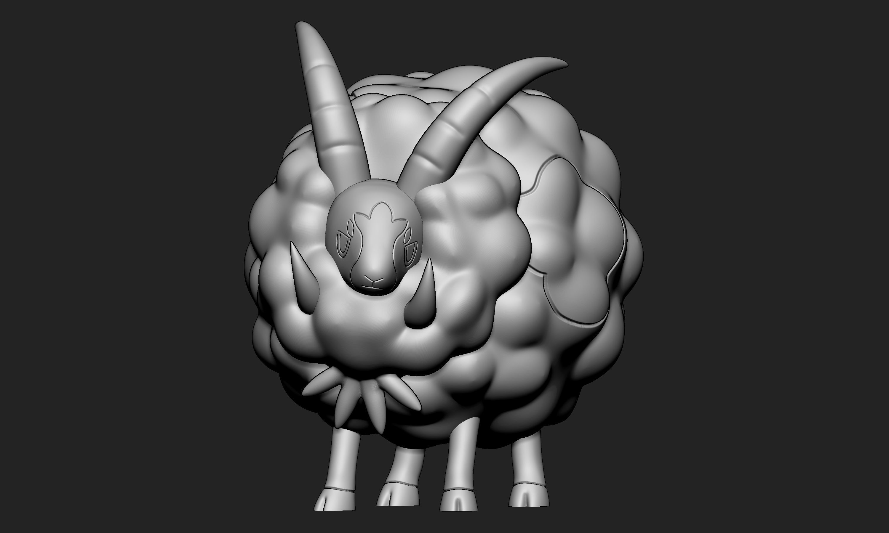 Pokemon - Dubwool with 2 different poses 3D print model_4