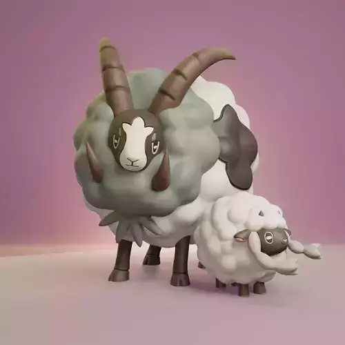 Pokemon - Wooloo and Dubwool with 2 different poses