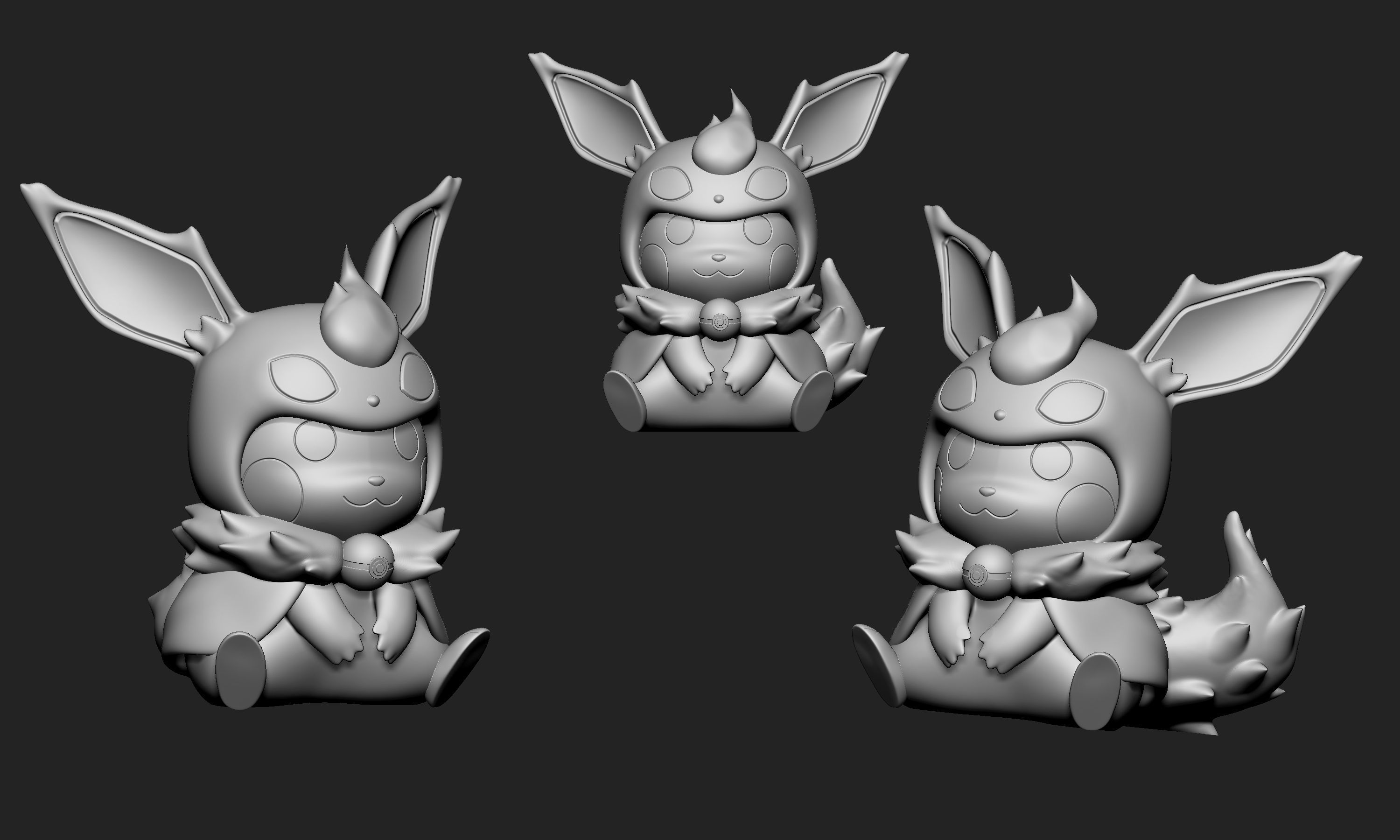 Pokemon - Pikachu Cosplay Flareon Free 3D print model_5