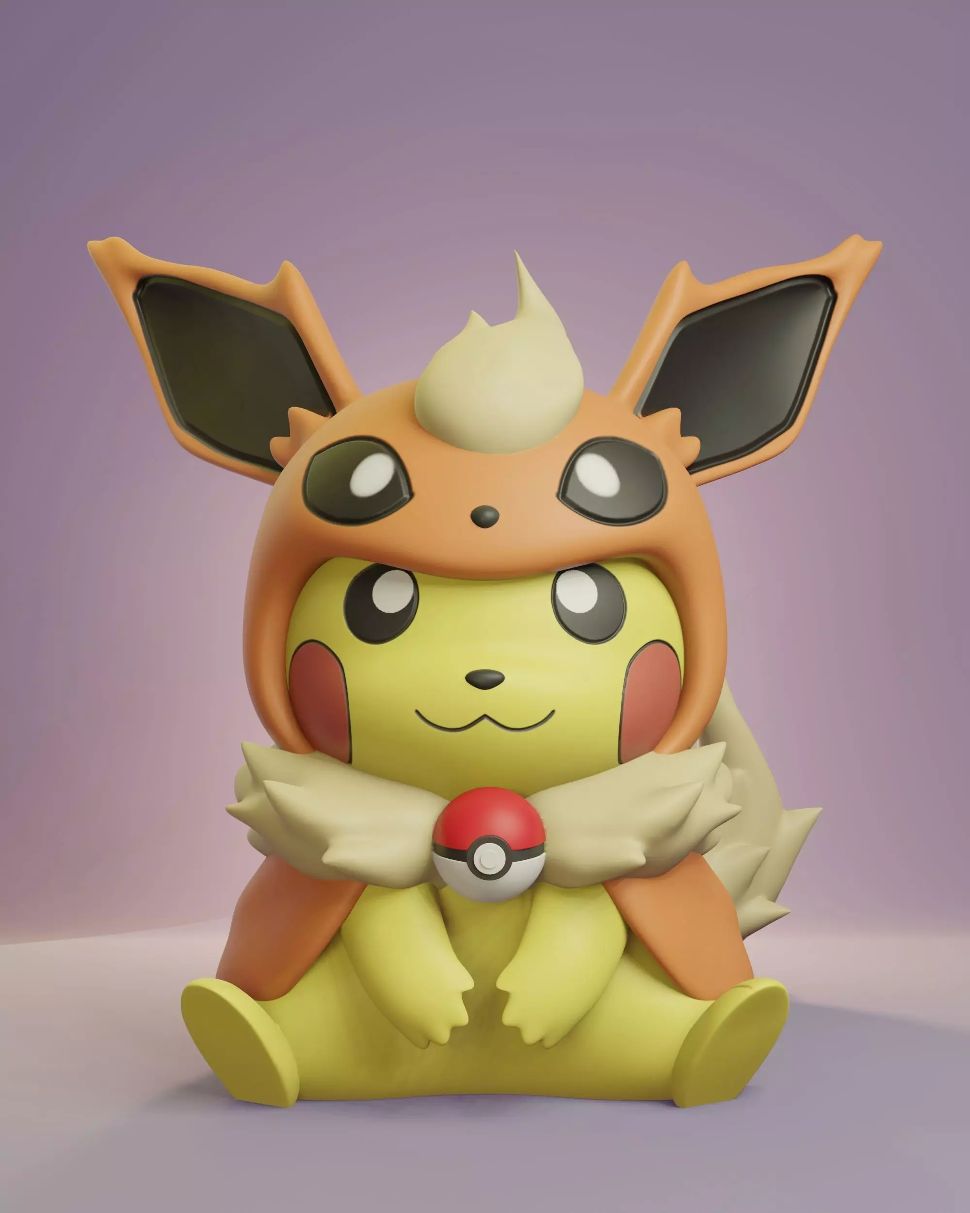 Pokemon - Pikachu Cosplay Flareon Free 3D print model_0