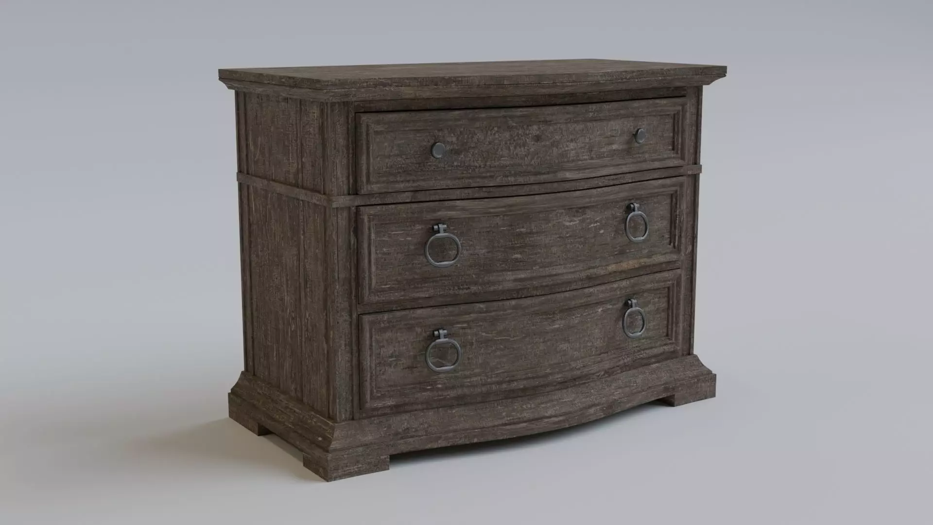 Wooden Chest Drawer - v2 Low-poly 3D model_0