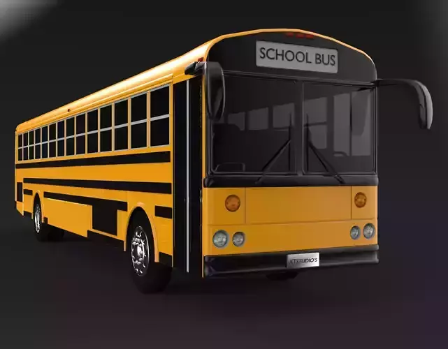 Thomas Saf-t-liner school bus Low-poly 3D model