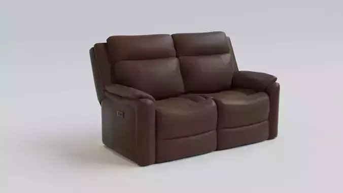 Leather Recliner Sofa - 2 Seater Low-poly 3D model