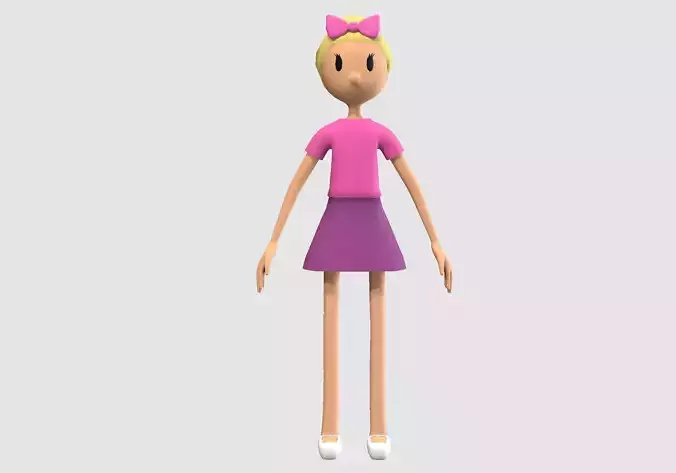 pink cartoon girl 