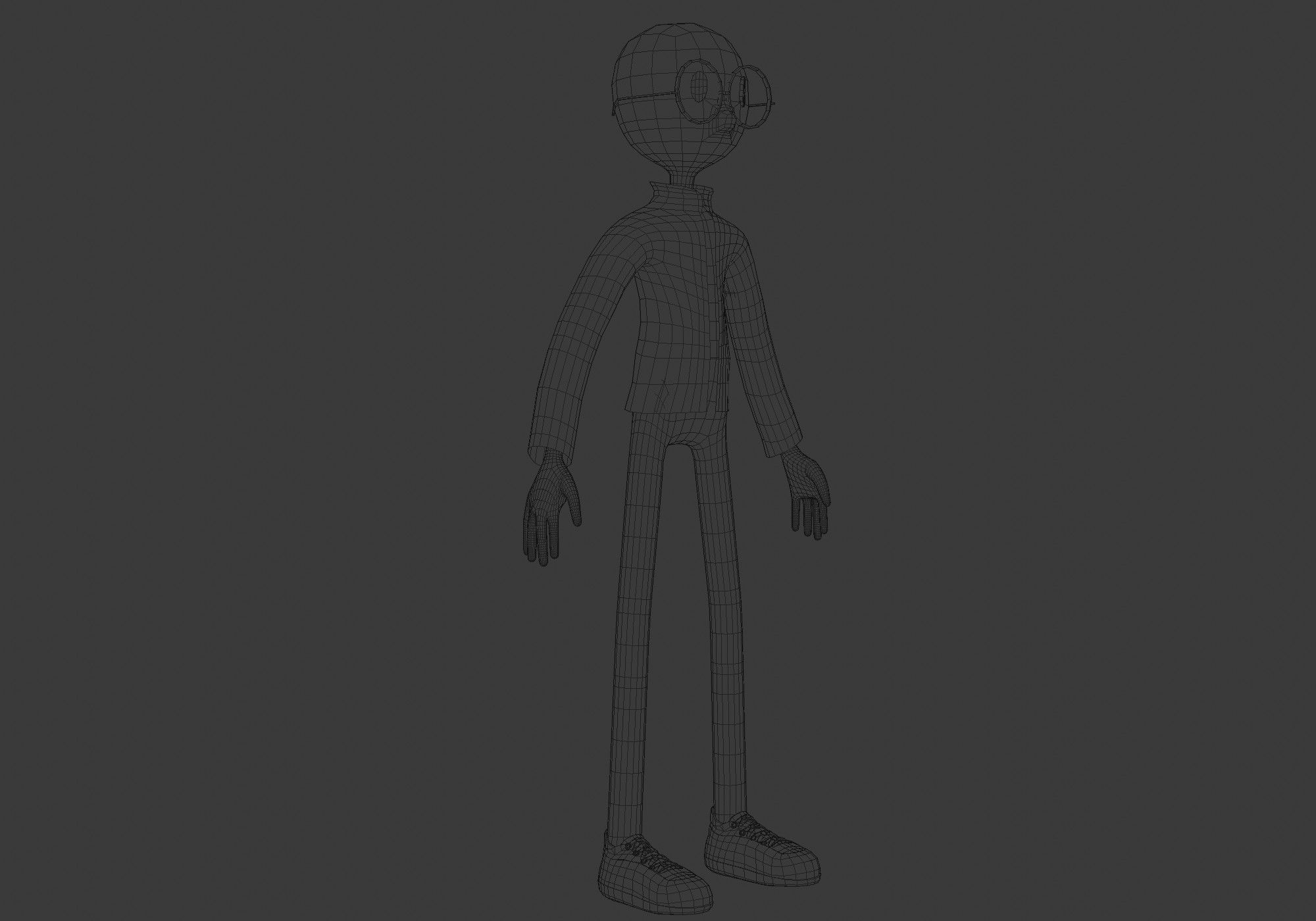 nerdy cartoon boy  3D model_6