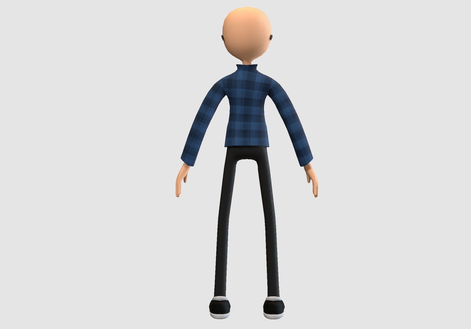 nerdy cartoon boy  3D model_4