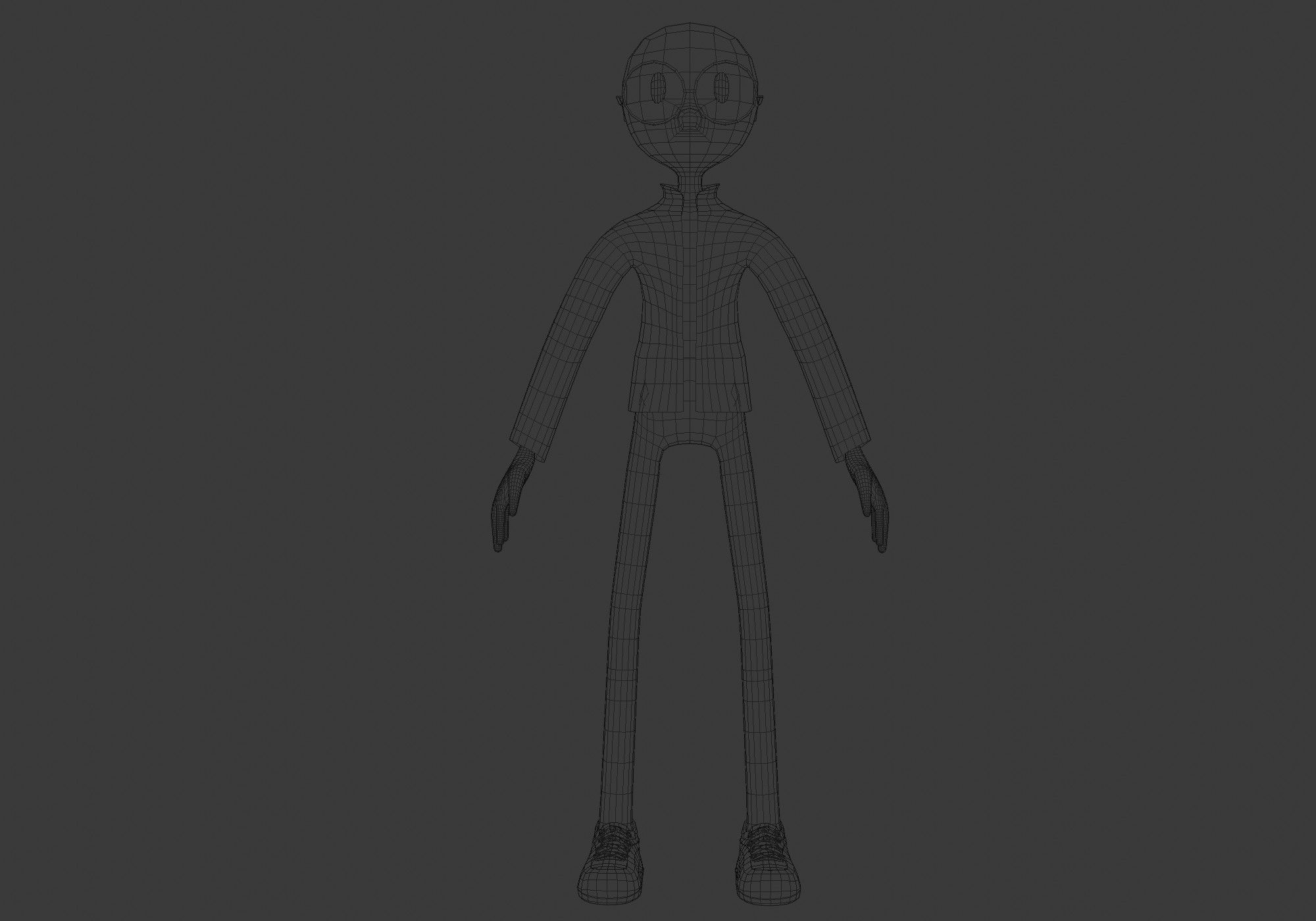 nerdy cartoon boy  3D model_5