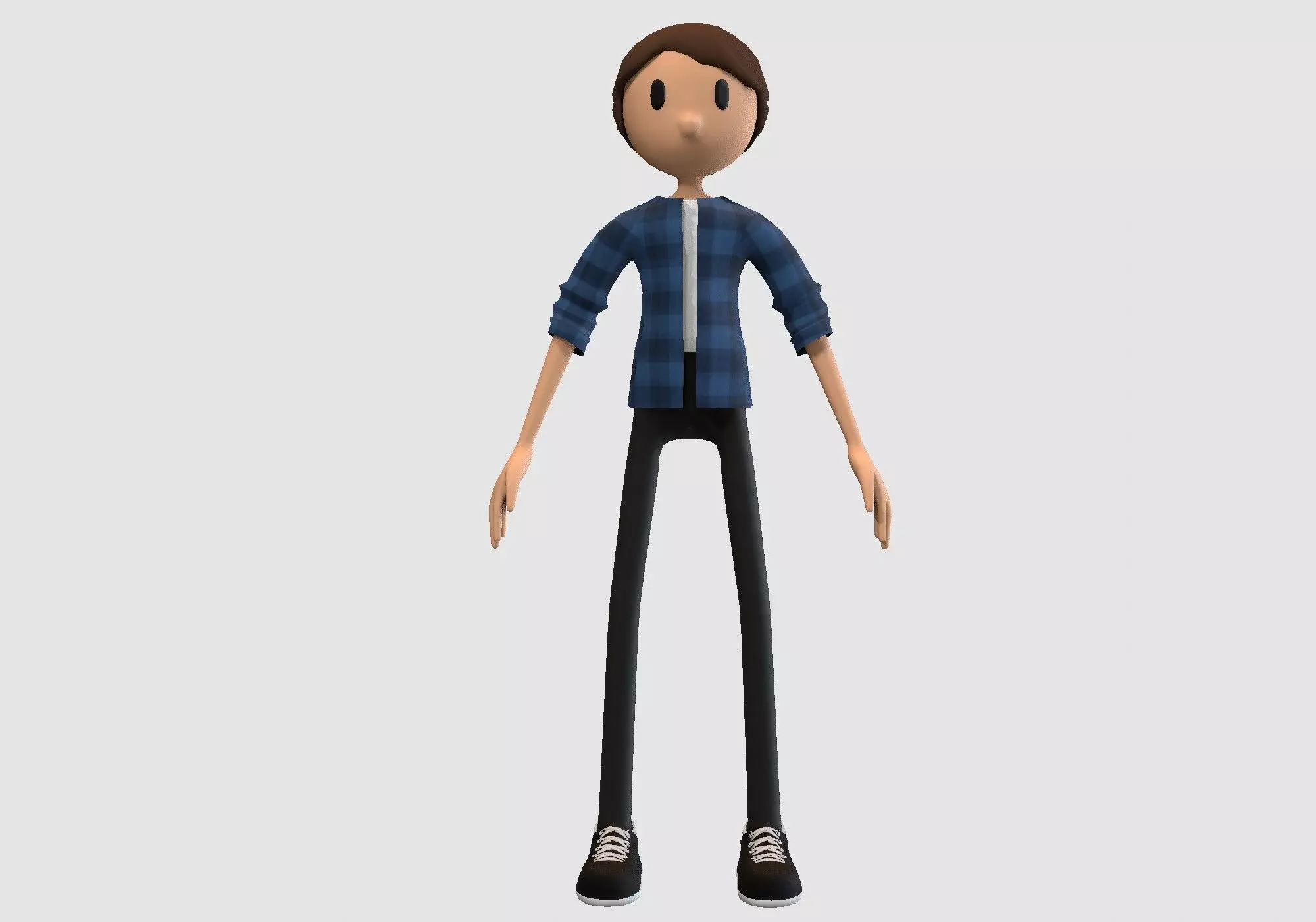 male cartoon boy  3D model_0