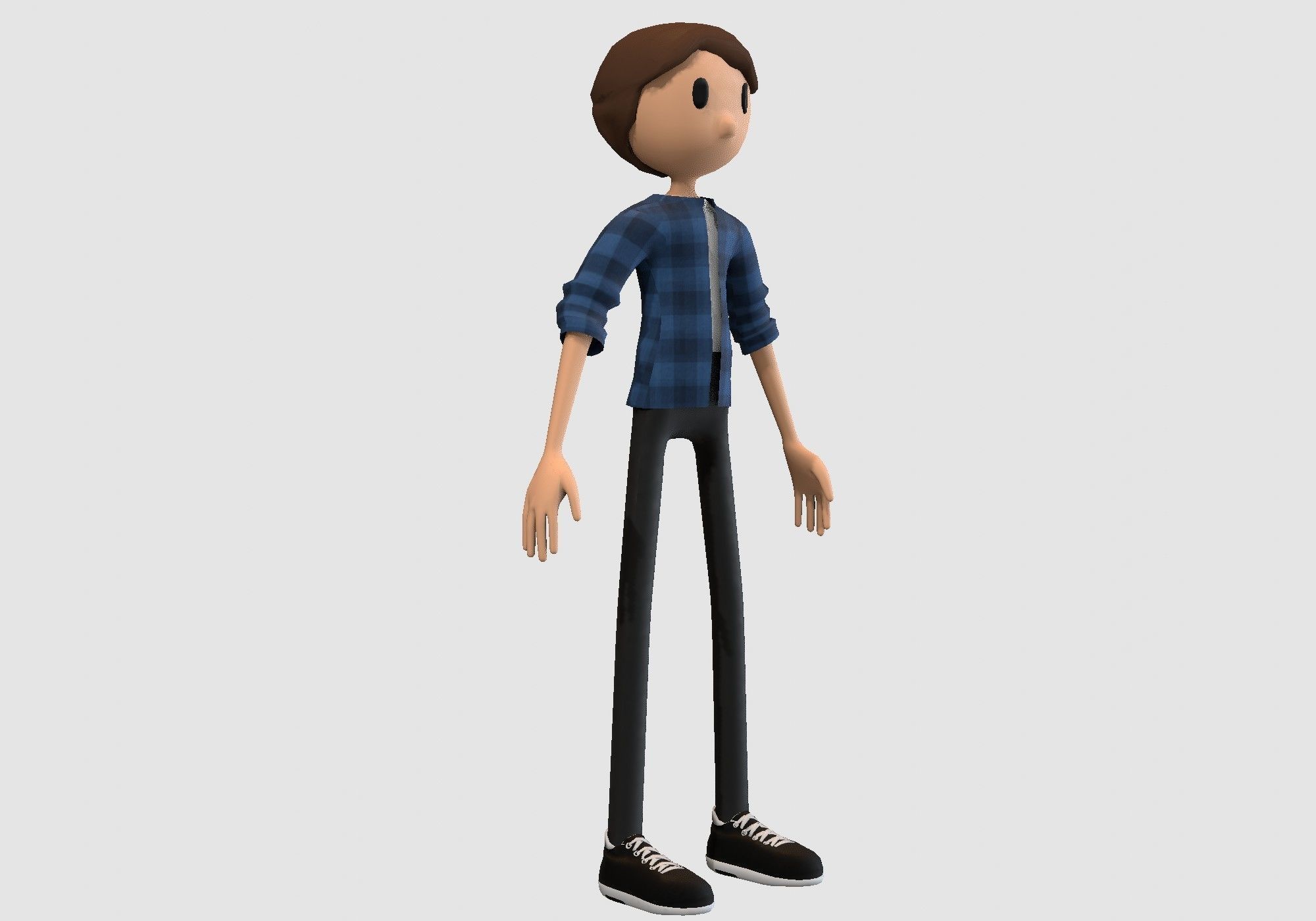 male cartoon boy  3D model_1
