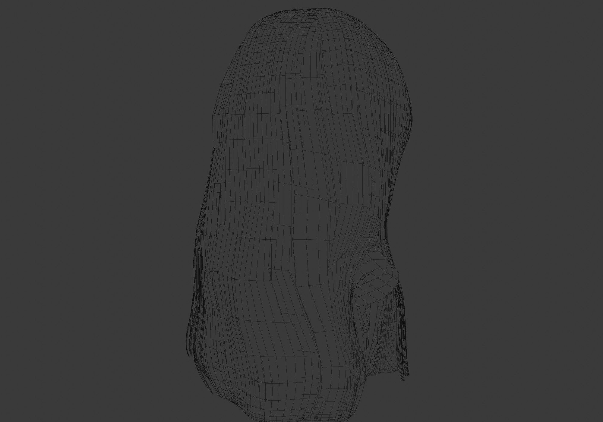 female wavy hairstyle 3D model_8